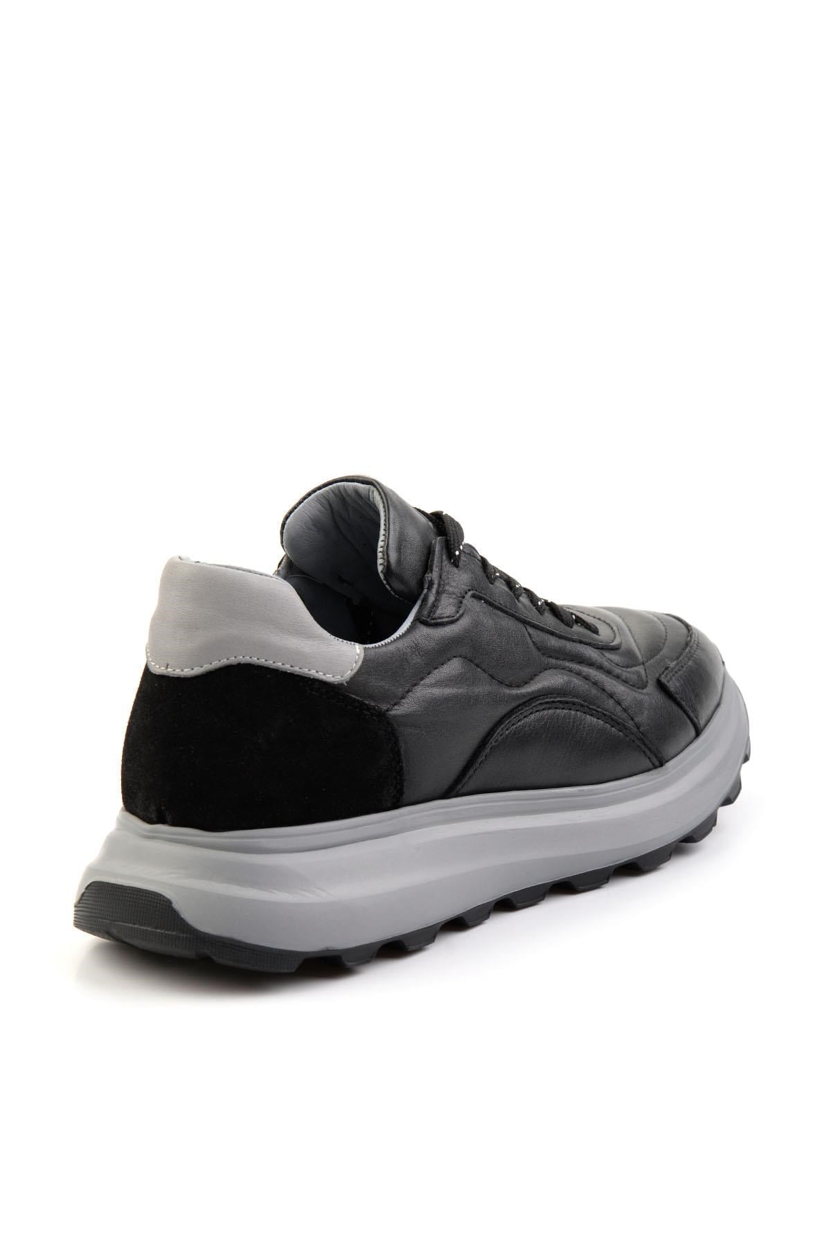 Siyah Hakiki Deri Erkek Sneaker E01347071943