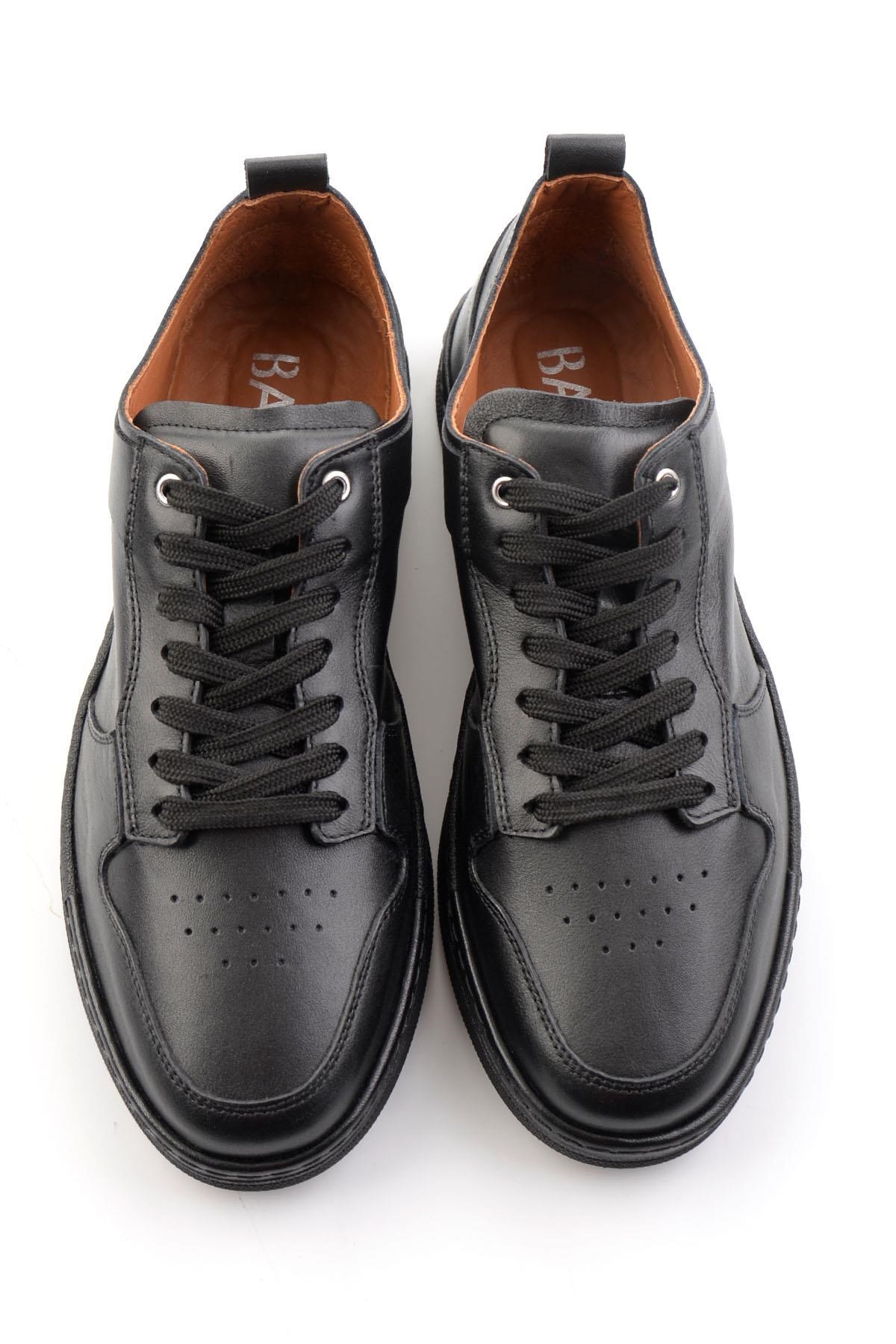 Siyah Hakiki Deri Erkek Sneaker E01396022603