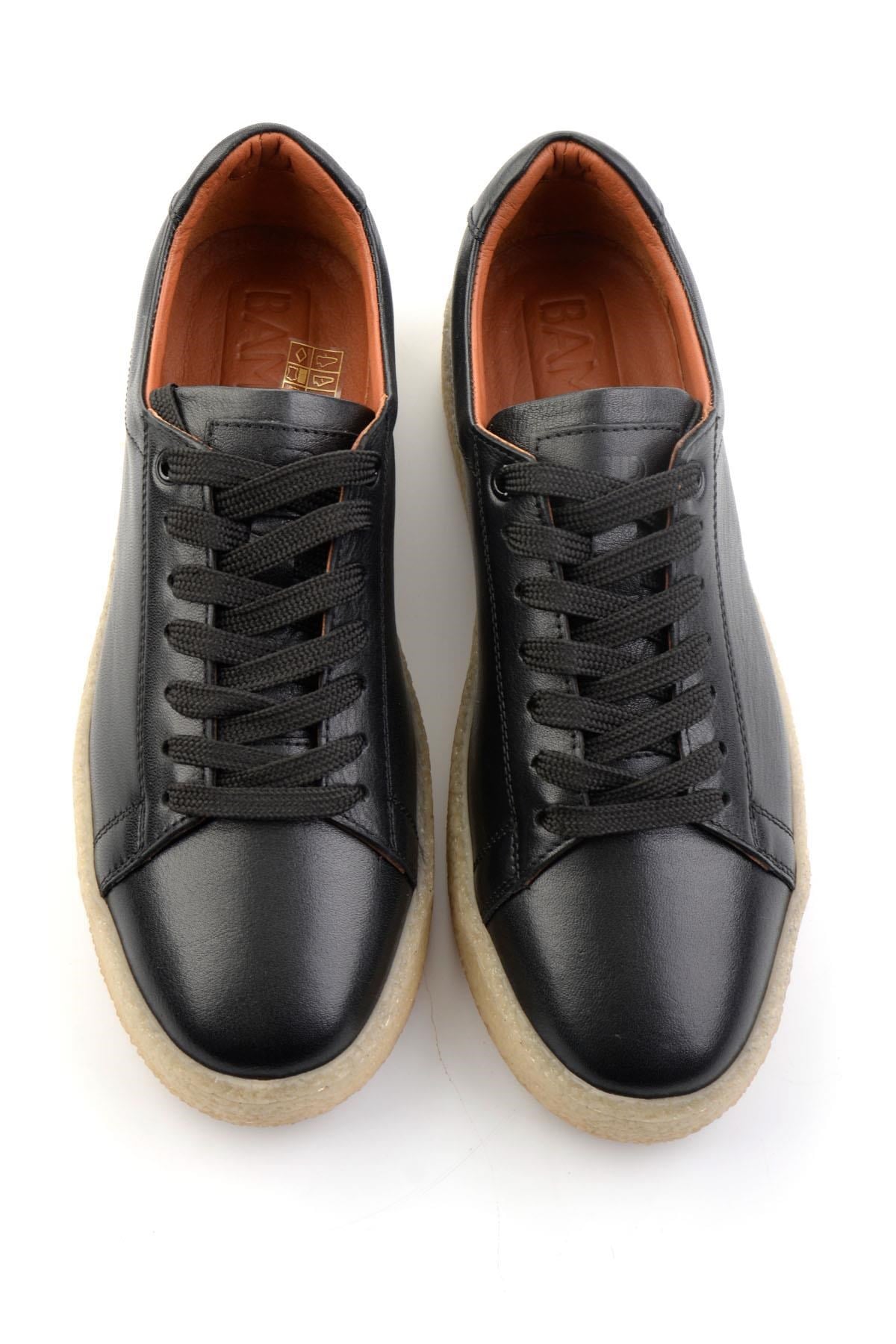 Siyah Hakiki Deri Erkek Sneaker E01396009903