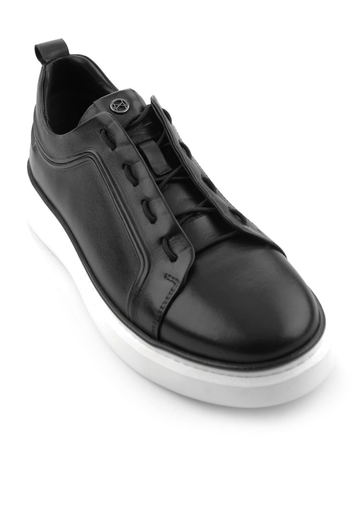Siyah Hakiki Deri Erkek Sneaker E01398028043