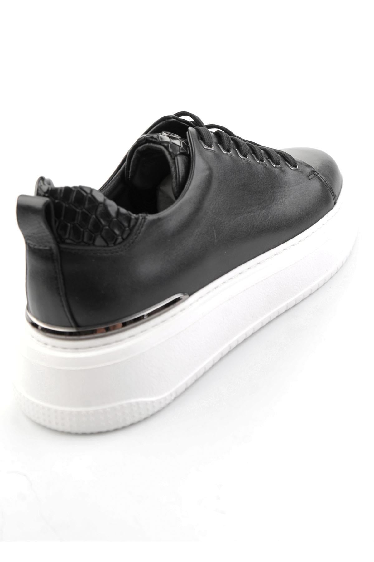 Siyah Hakiki Deri Erkek Sneaker E01398070943