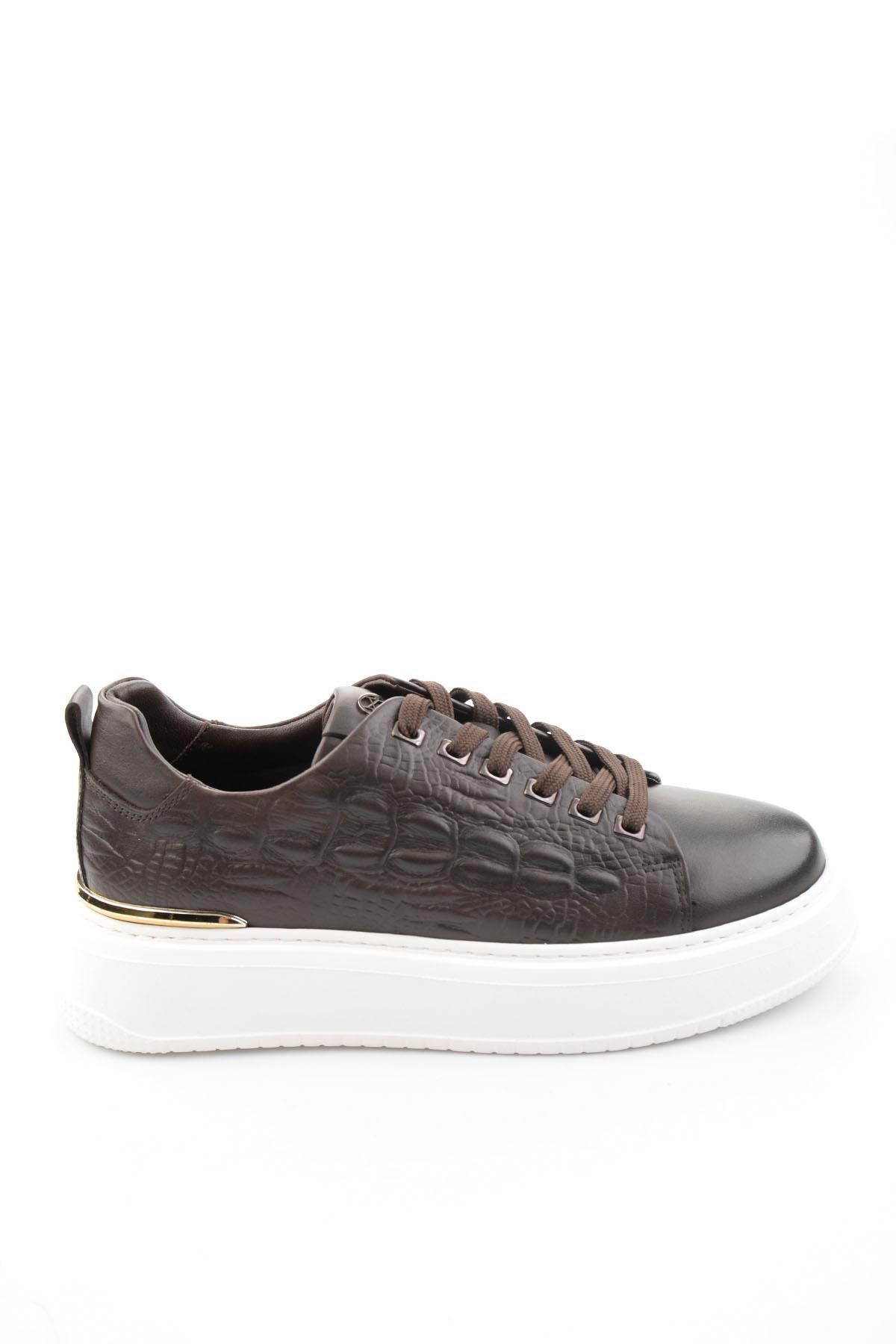 Siyah Hakiki Deri Erkek Sneaker E01398071043