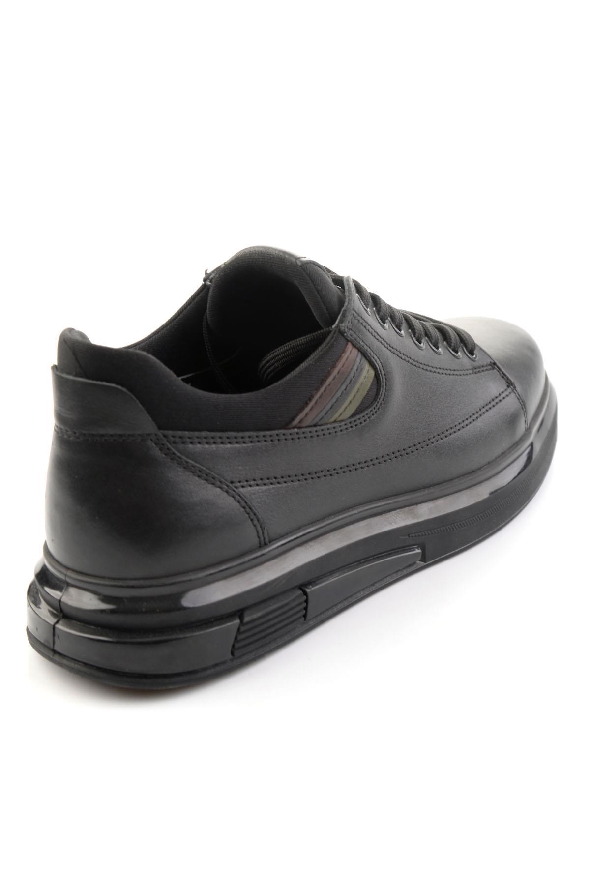 Siyah Hakiki Deri Erkek Sneaker E01398142843