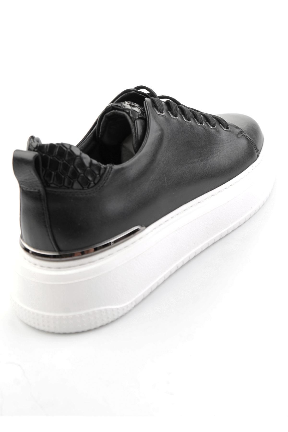 Siyah Hakiki Deri Erkek Sneaker E01398070943
