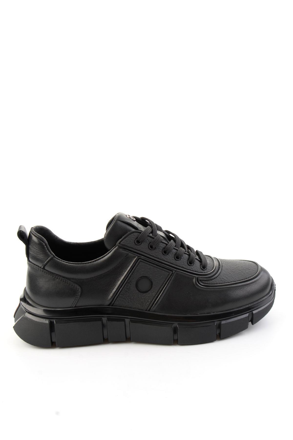 Siyah Hakiki Deri Erkek Sneaker E01398013541