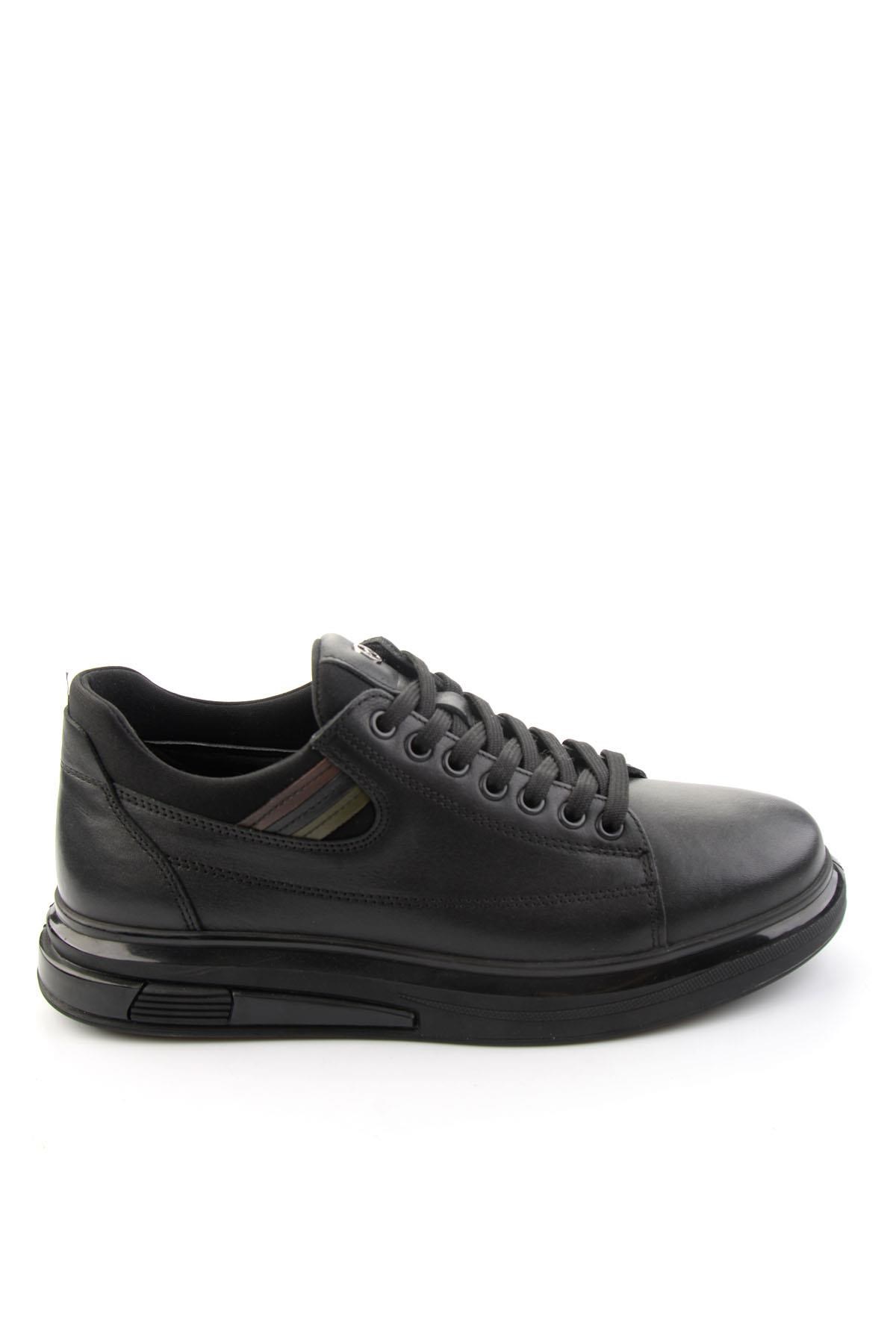 Siyah Hakiki Deri Erkek Sneaker E01398142843