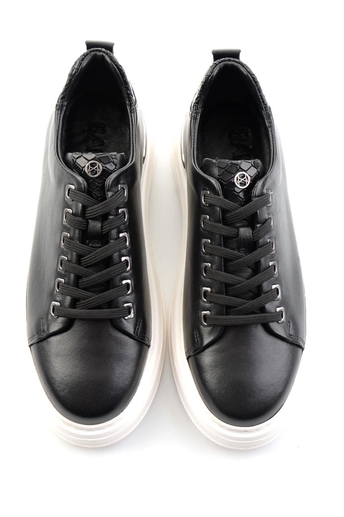 Siyah Hakiki Deri Erkek Sneaker E01398070943