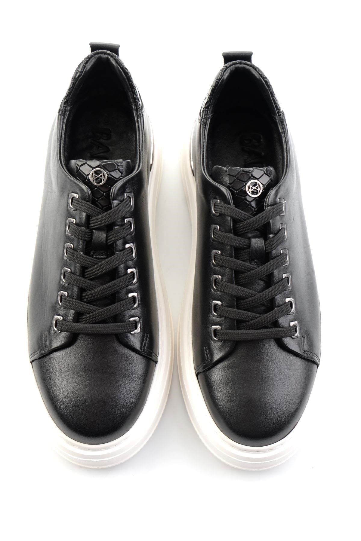 Siyah Hakiki Deri Erkek Sneaker E01398070943