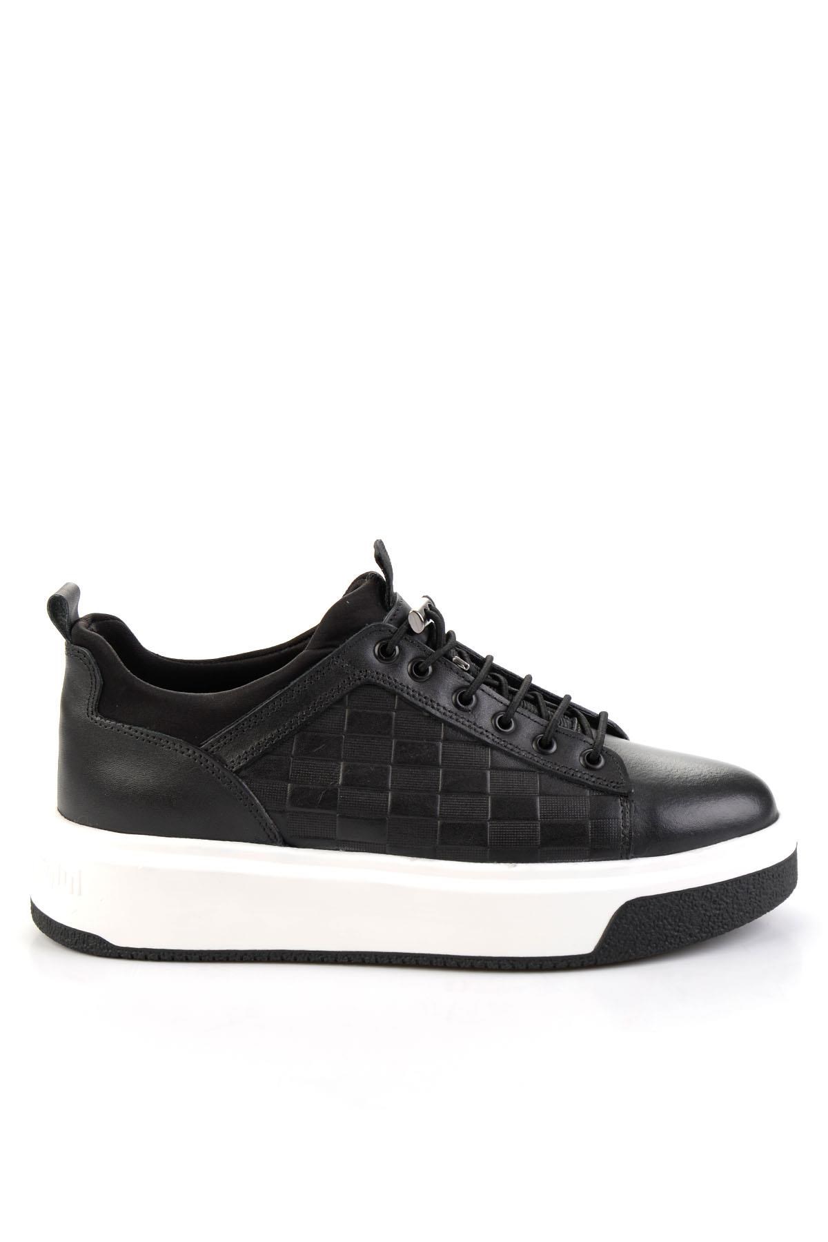 Siyah Hakiki Deri Erkek Sneaker E01401021343