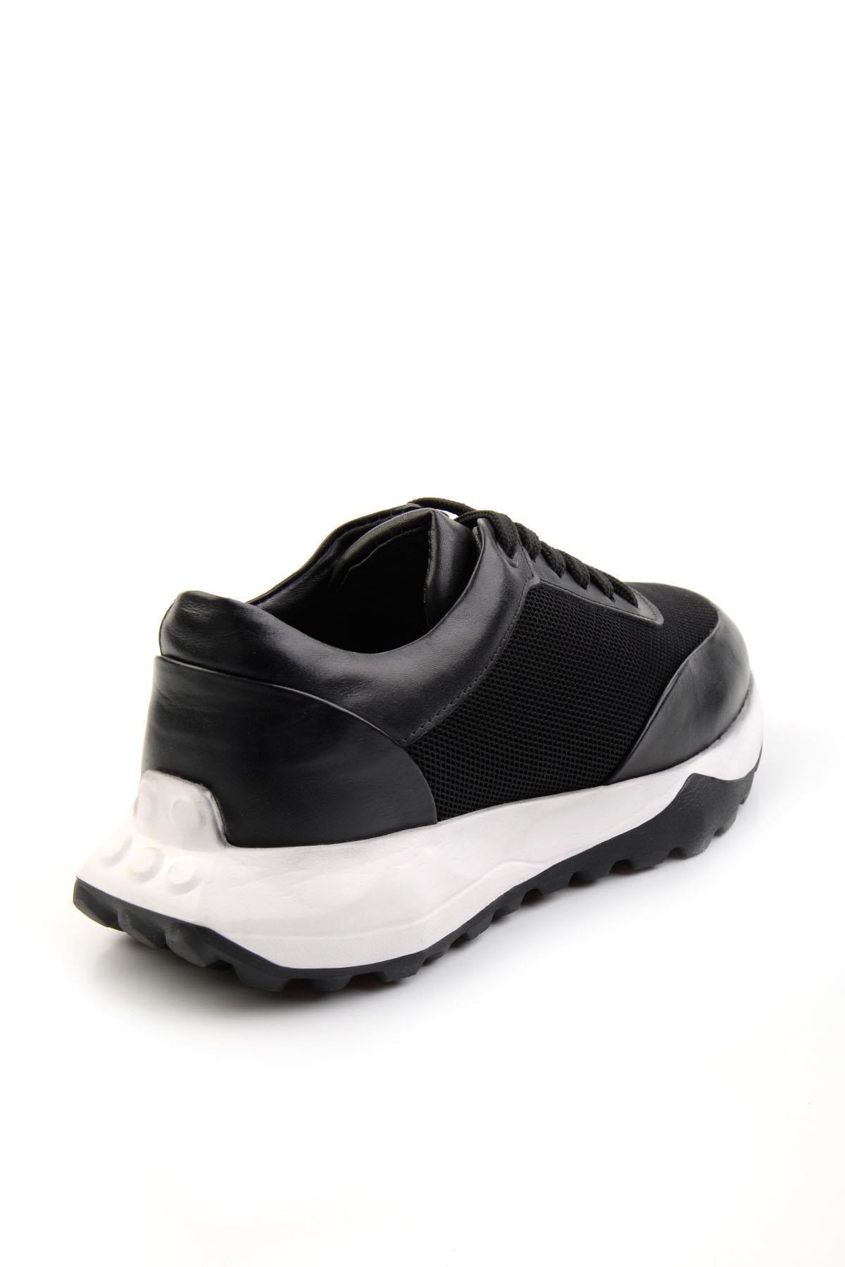 Siyah Hakiki Deri Erkek Sneaker E01401082904