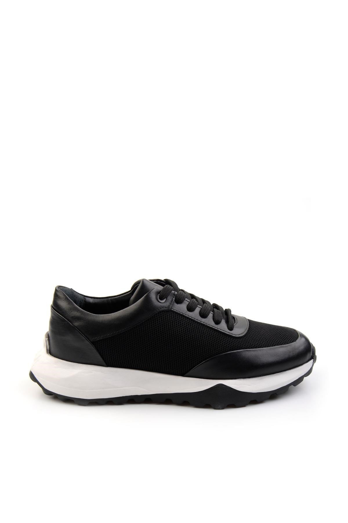 Siyah Hakiki Deri Erkek Sneaker E01401082904