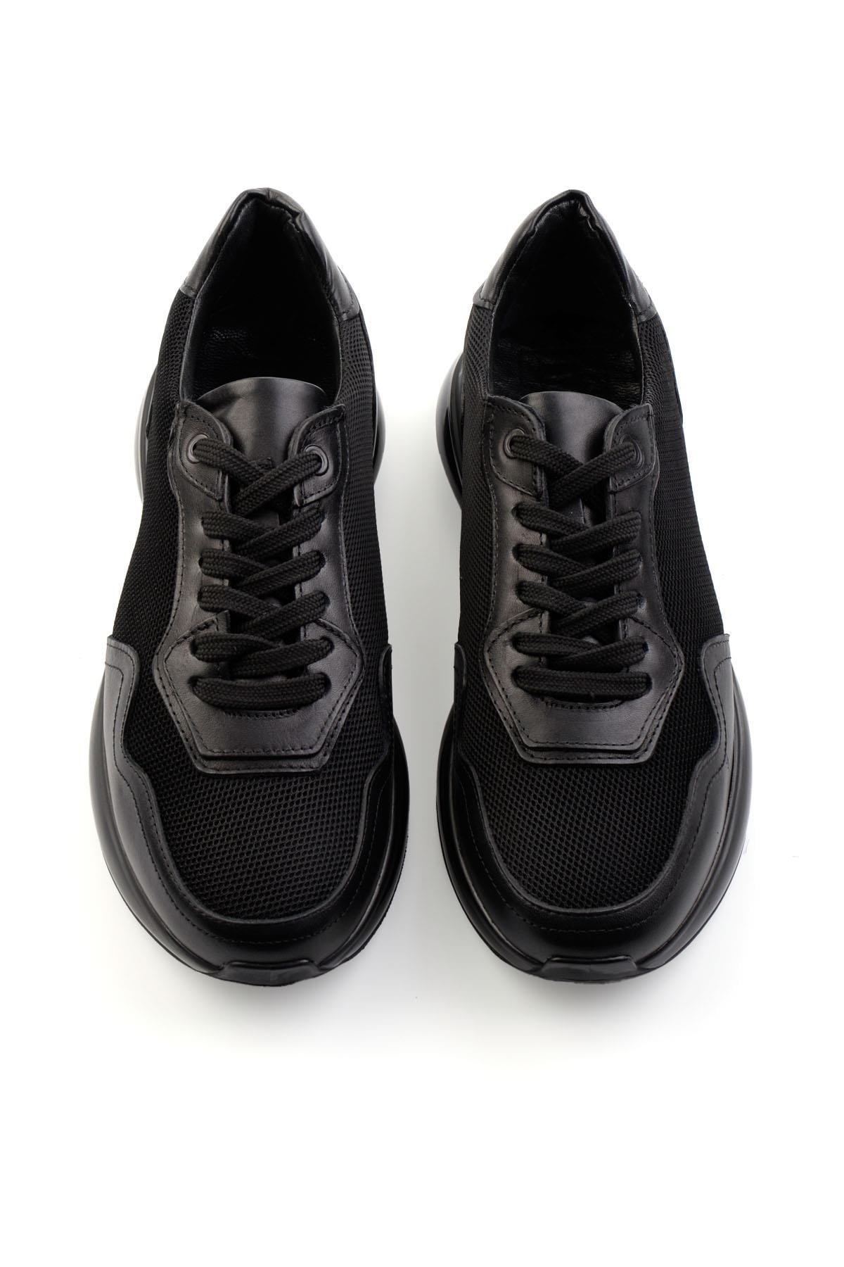 Siyah Hakiki Deri Erkek Sneaker E01401083004