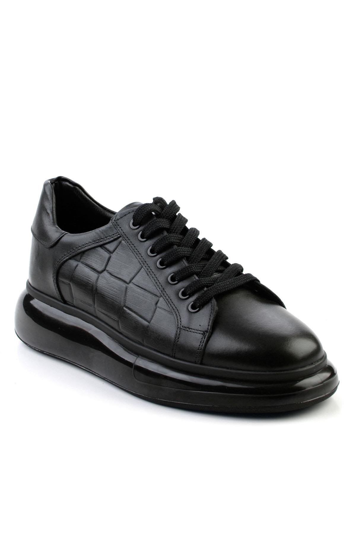 Siyah Hakiki Deri Erkek Sneaker E01401099841