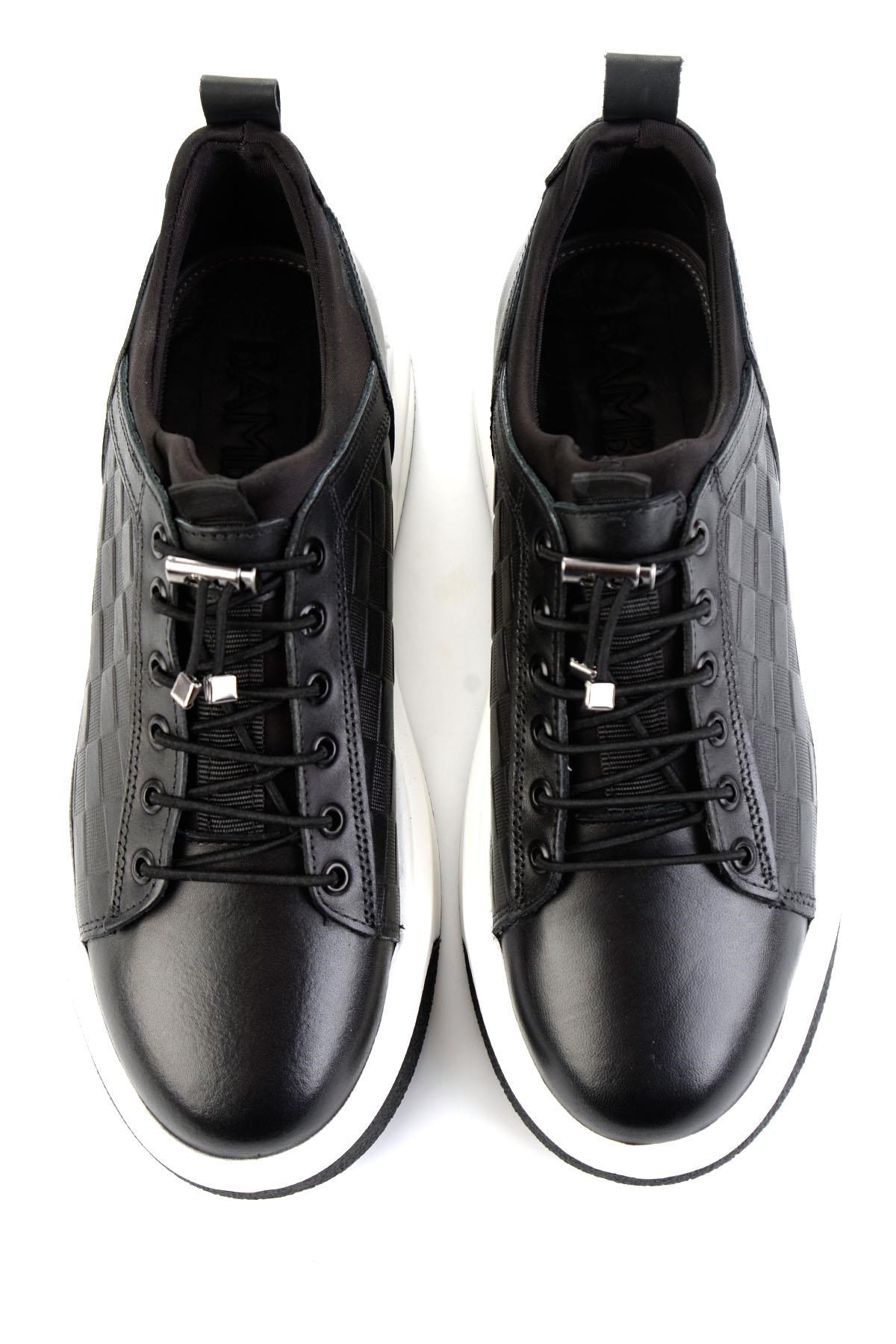 Siyah Hakiki Deri Erkek Sneaker E01401021343