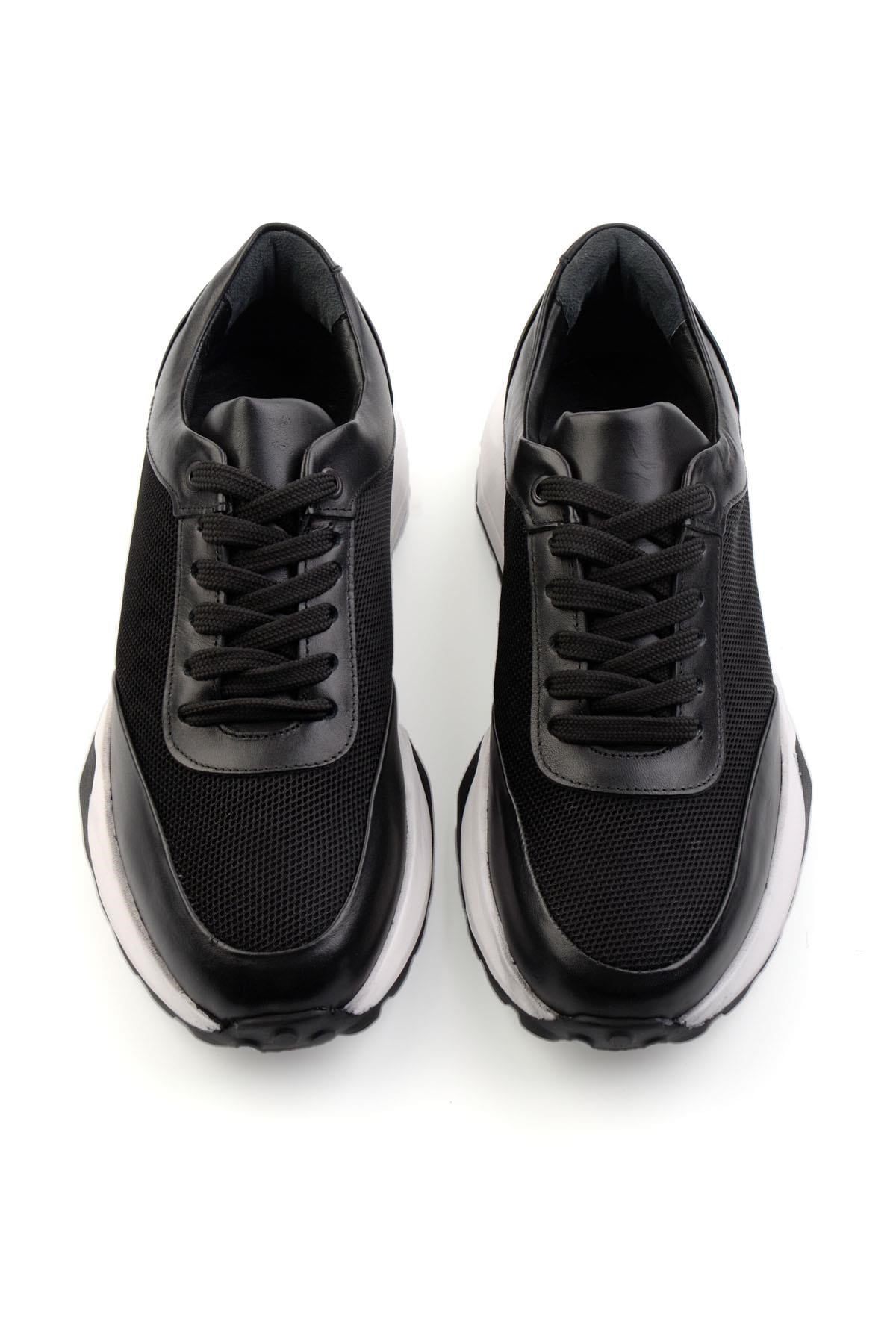 Siyah Hakiki Deri Erkek Sneaker E01401082904