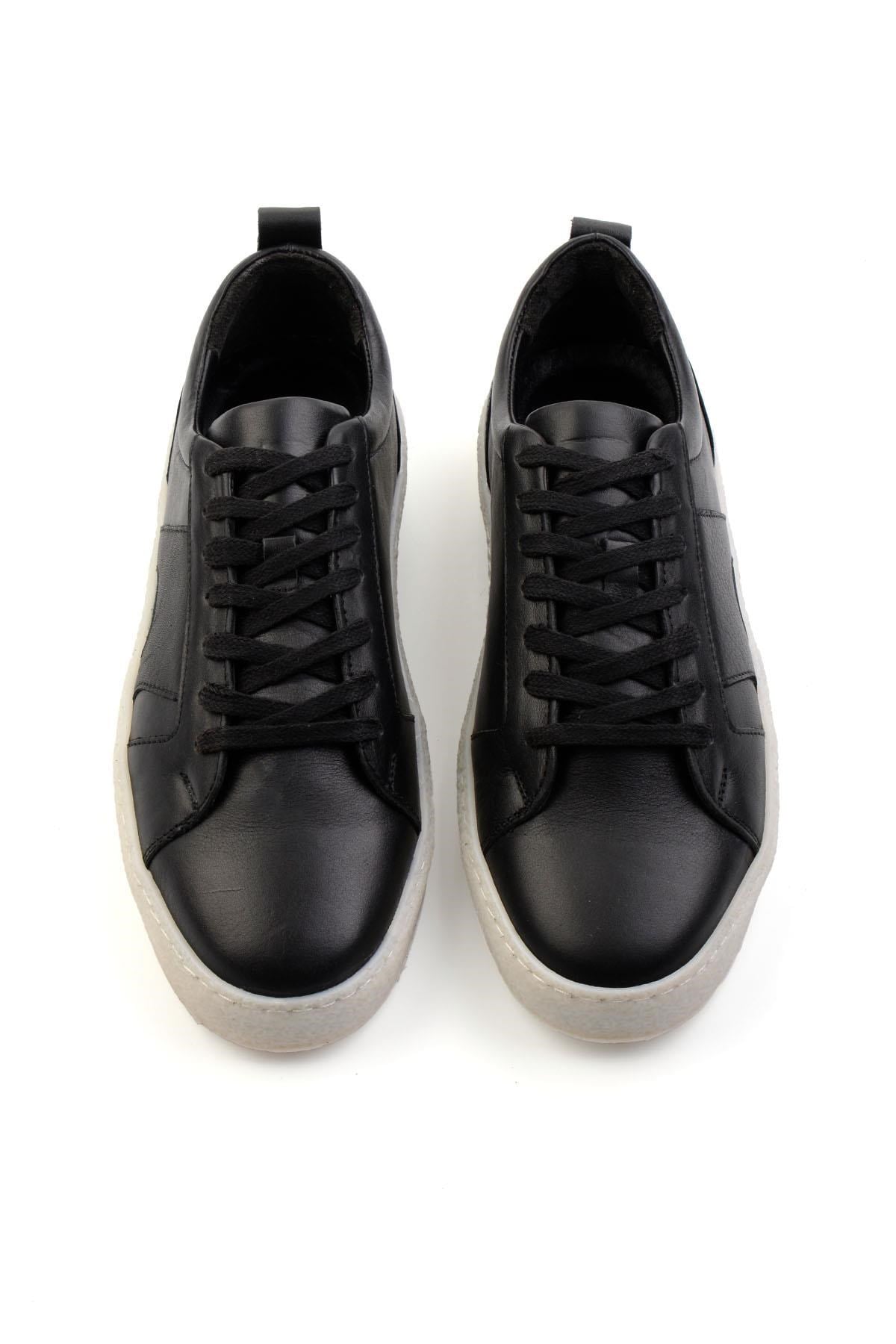 Siyah Hakiki Deri Erkek Sneaker E01442500643