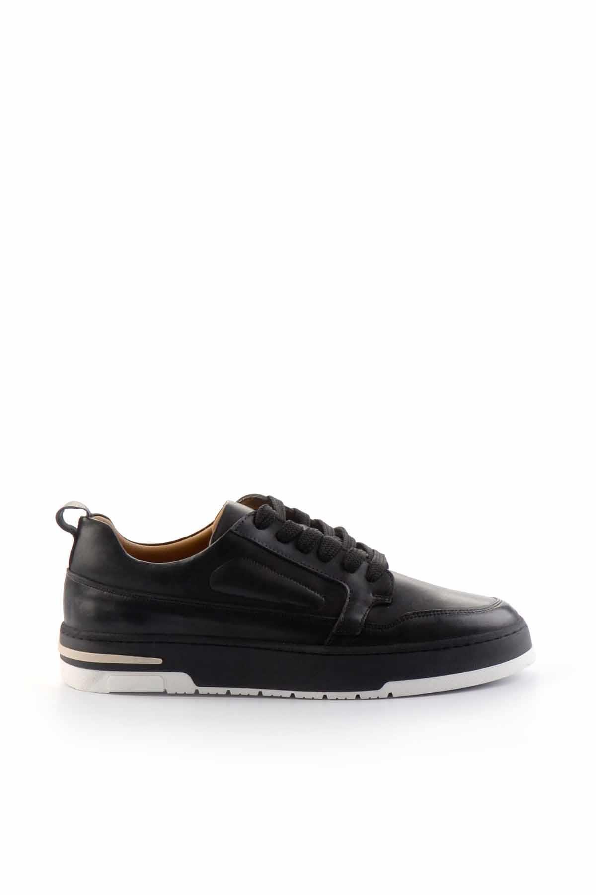 Siyah Hakiki Deri Erkek Sneaker E01463410603