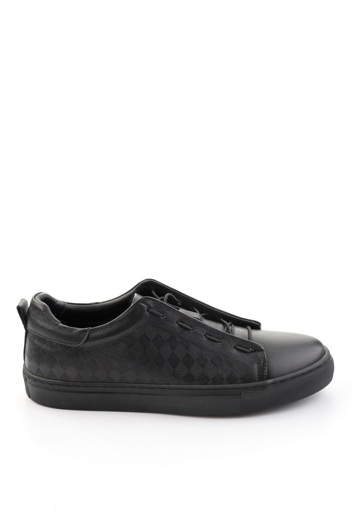 Siyah Hakiki Deri Erkek Sneaker E01535125703