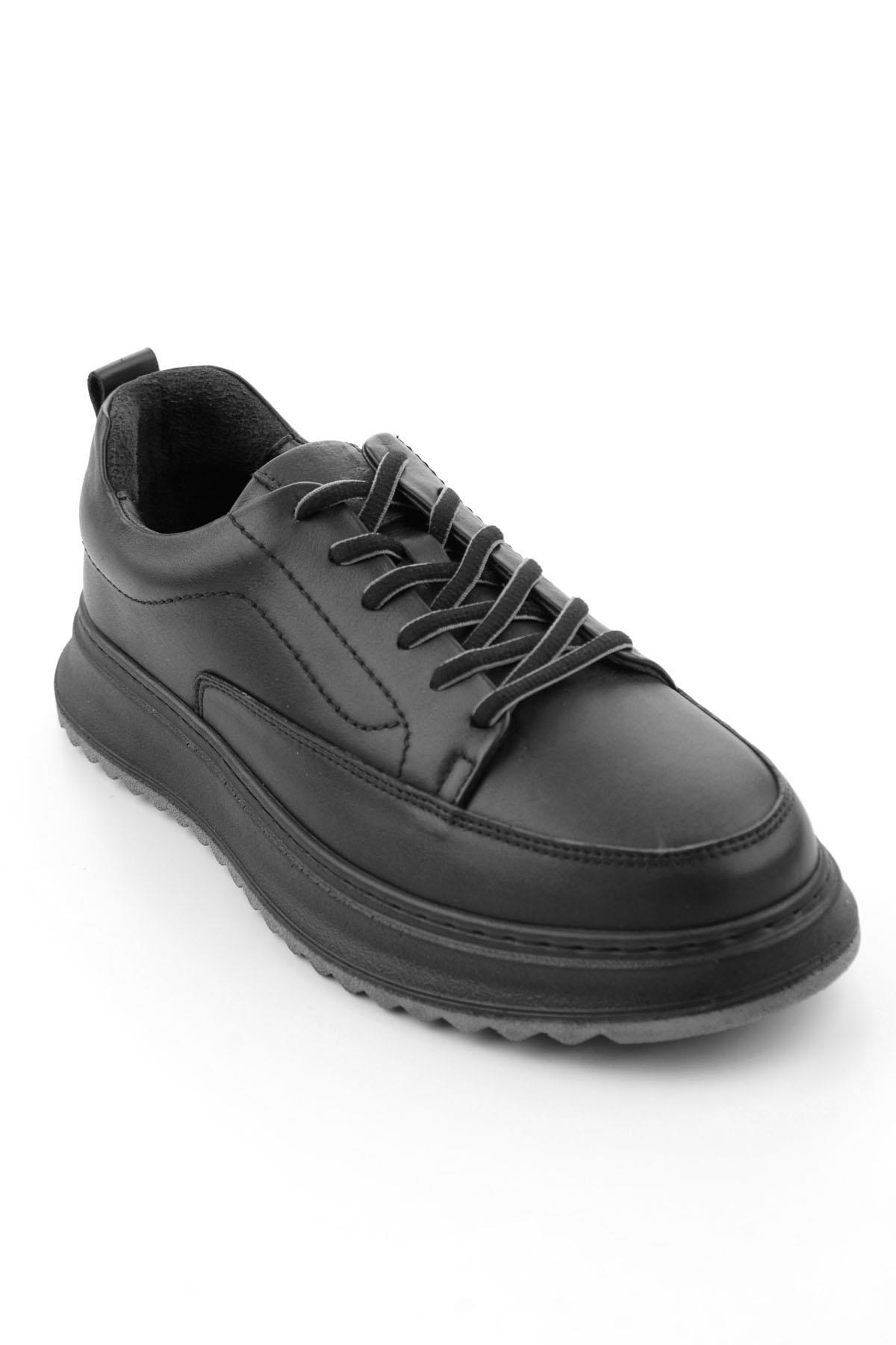 Siyah Hakiki Deri Erkek Sneaker E01535415003