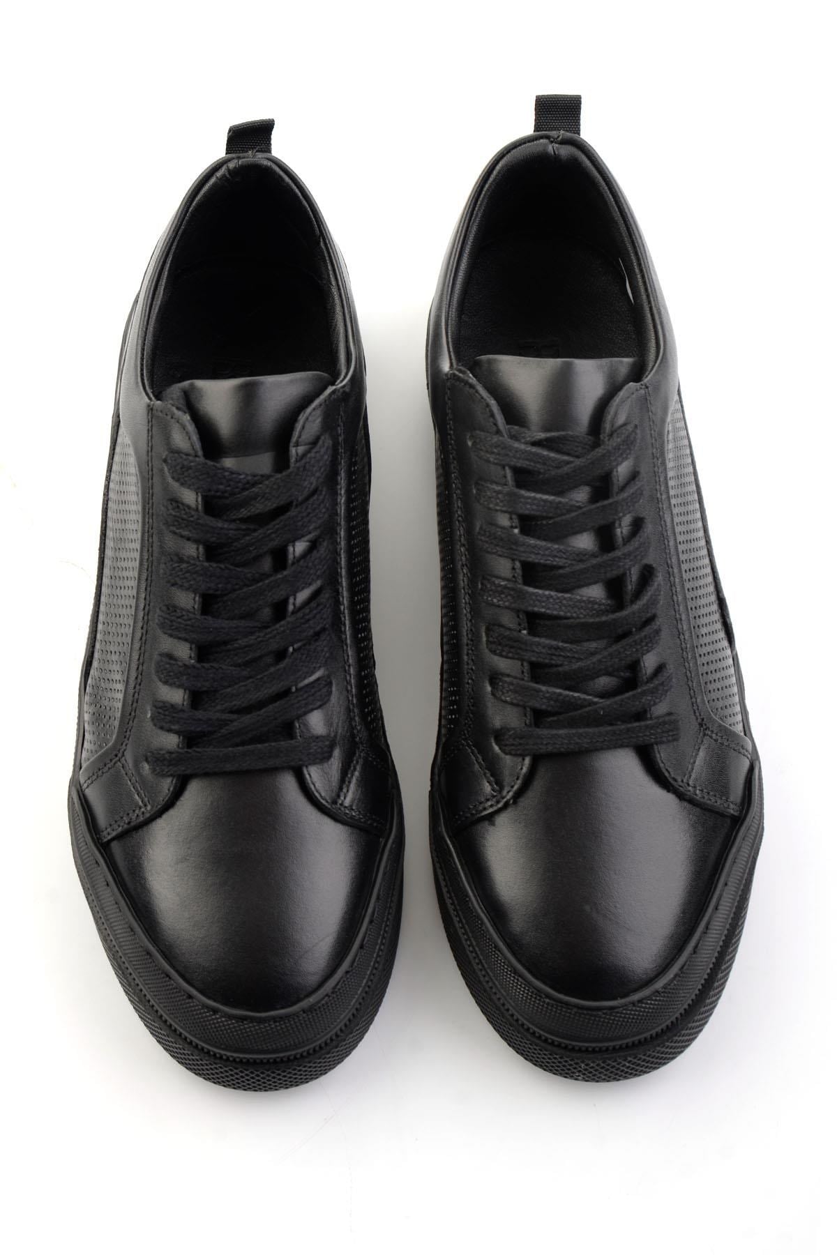 Siyah Hakiki Deri Erkek Sneaker E01549000303