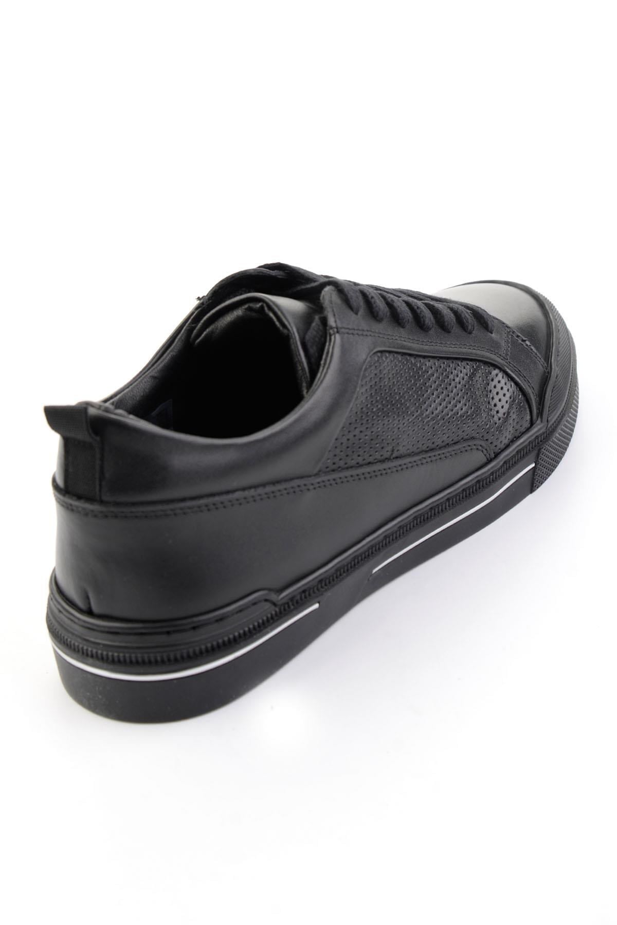 Siyah Hakiki Deri Erkek Sneaker E01549000303