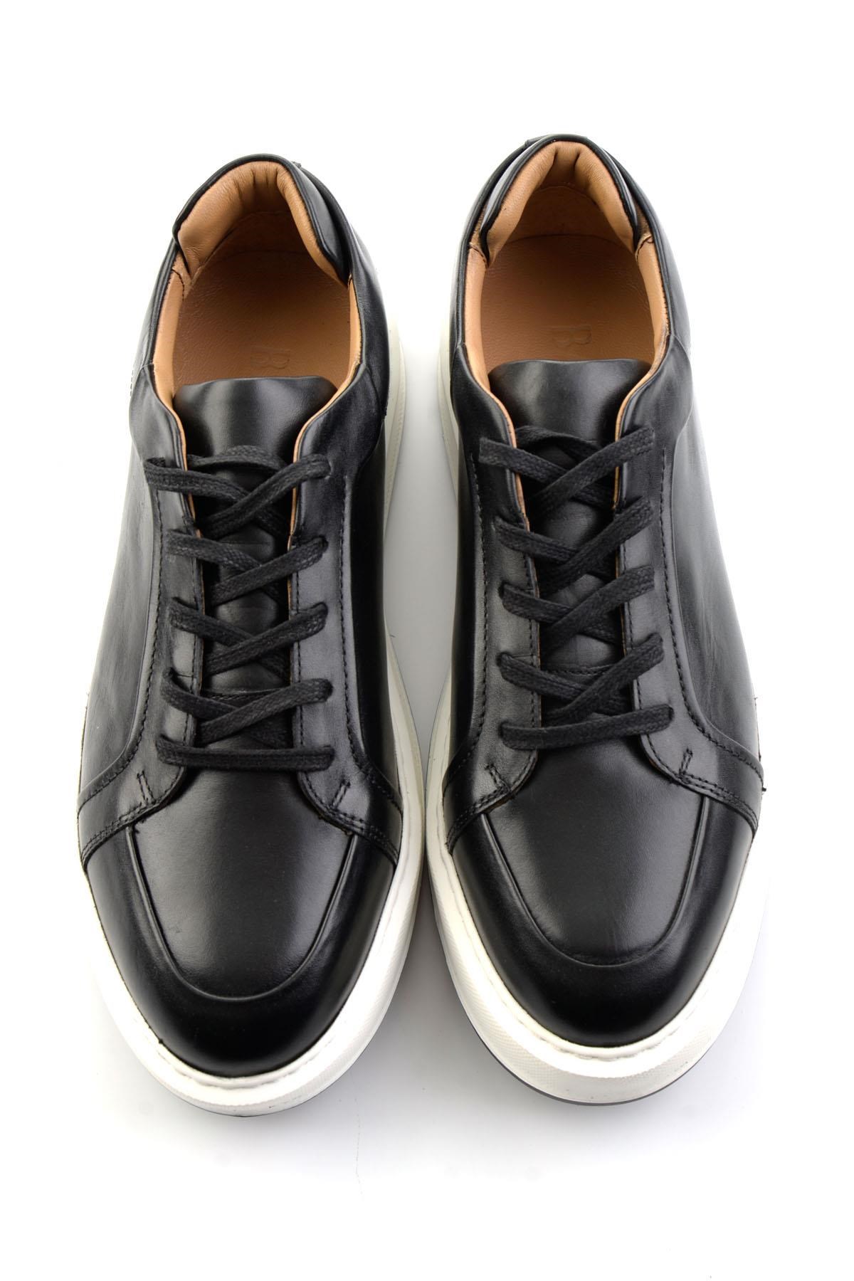 Siyah Hakiki Deri Erkek Sneaker E01549290503