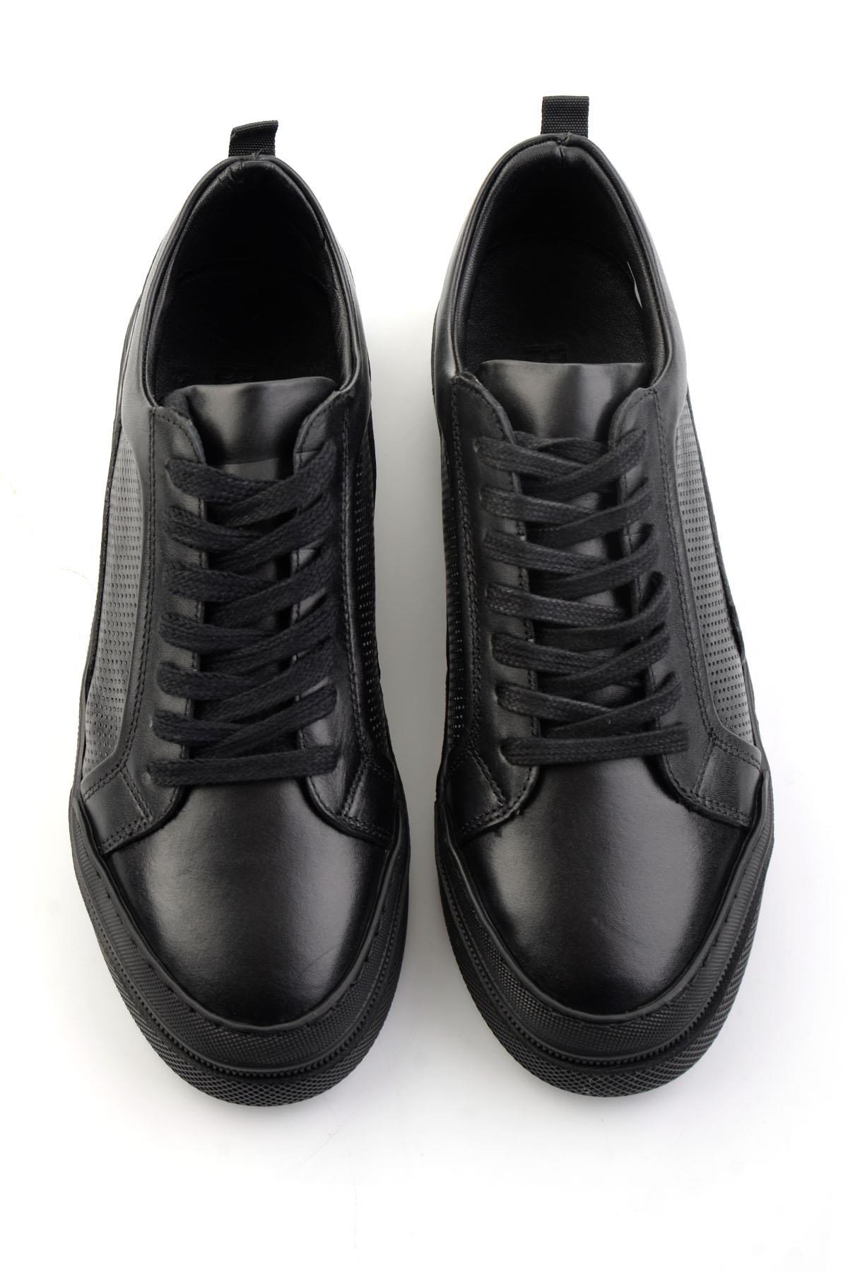 Siyah Hakiki Deri Erkek Sneaker E01549000303