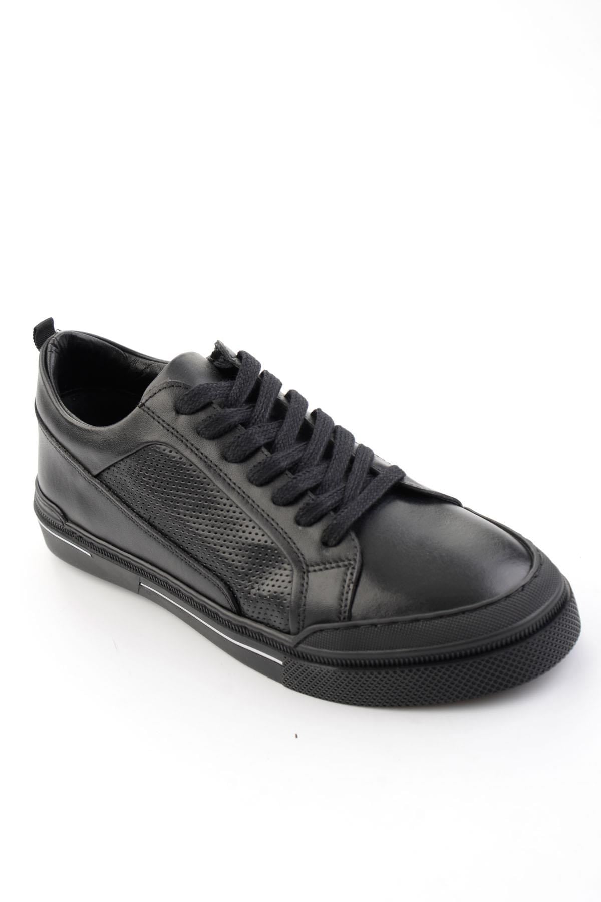Siyah Hakiki Deri Erkek Sneaker E01549000303