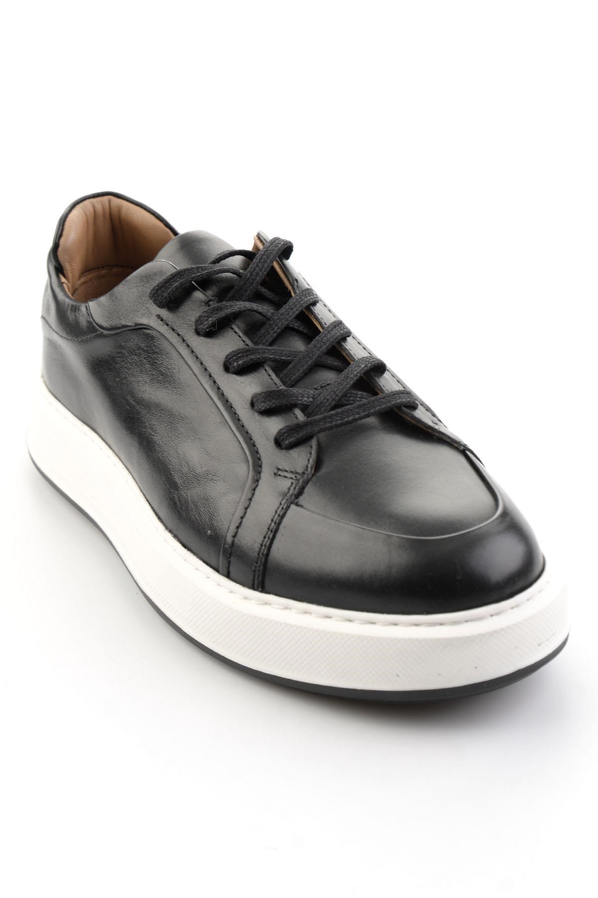 Siyah Hakiki Deri Erkek Sneaker E01549290503