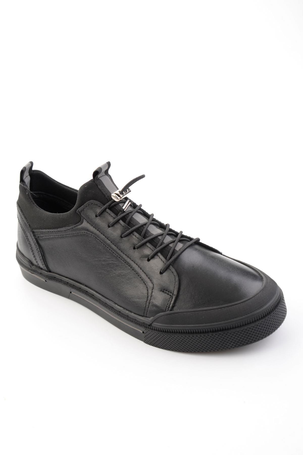 Siyah Hakiki Deri Erkek Sneaker E01585504143
