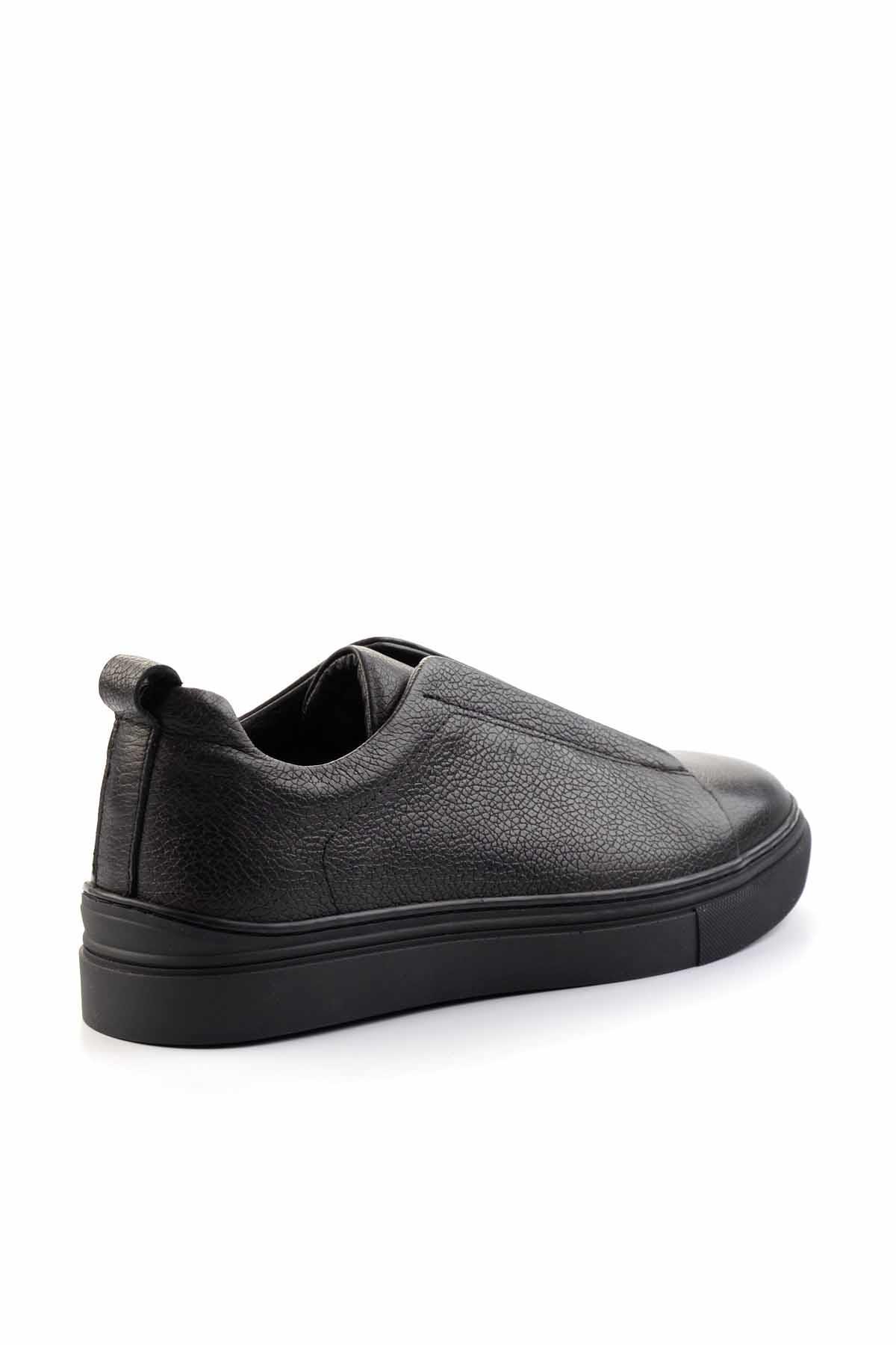 Siyah Hakiki Deri Erkek Sneaker E01585712803