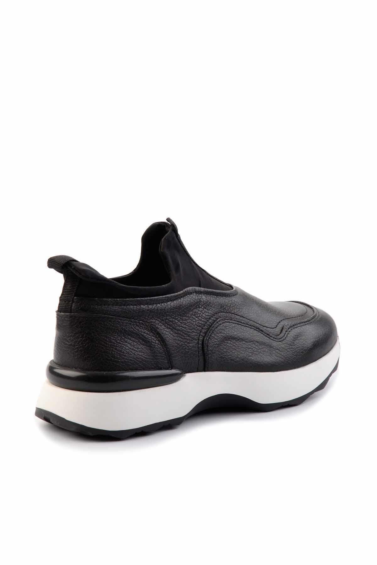 Siyah Hakiki Deri Erkek Sneaker E01585729203