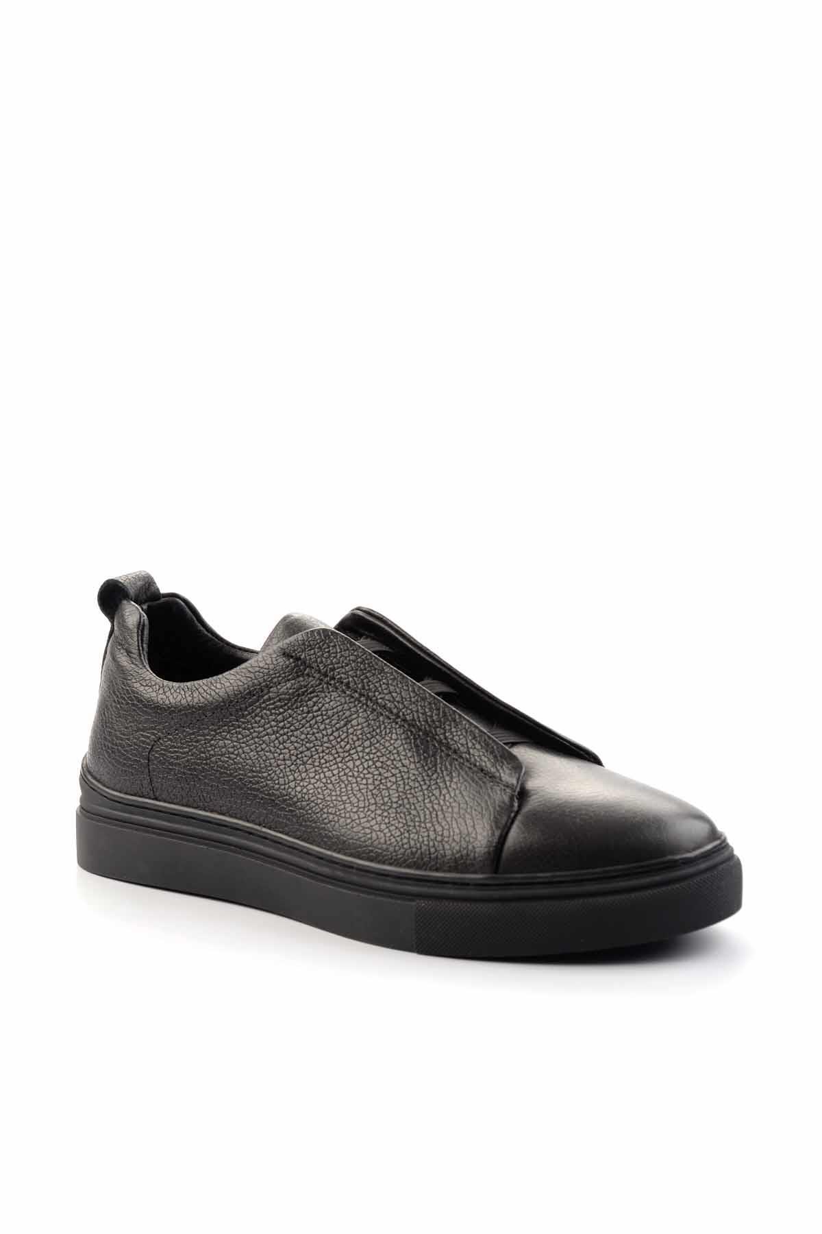 Siyah Hakiki Deri Erkek Sneaker E01585712803