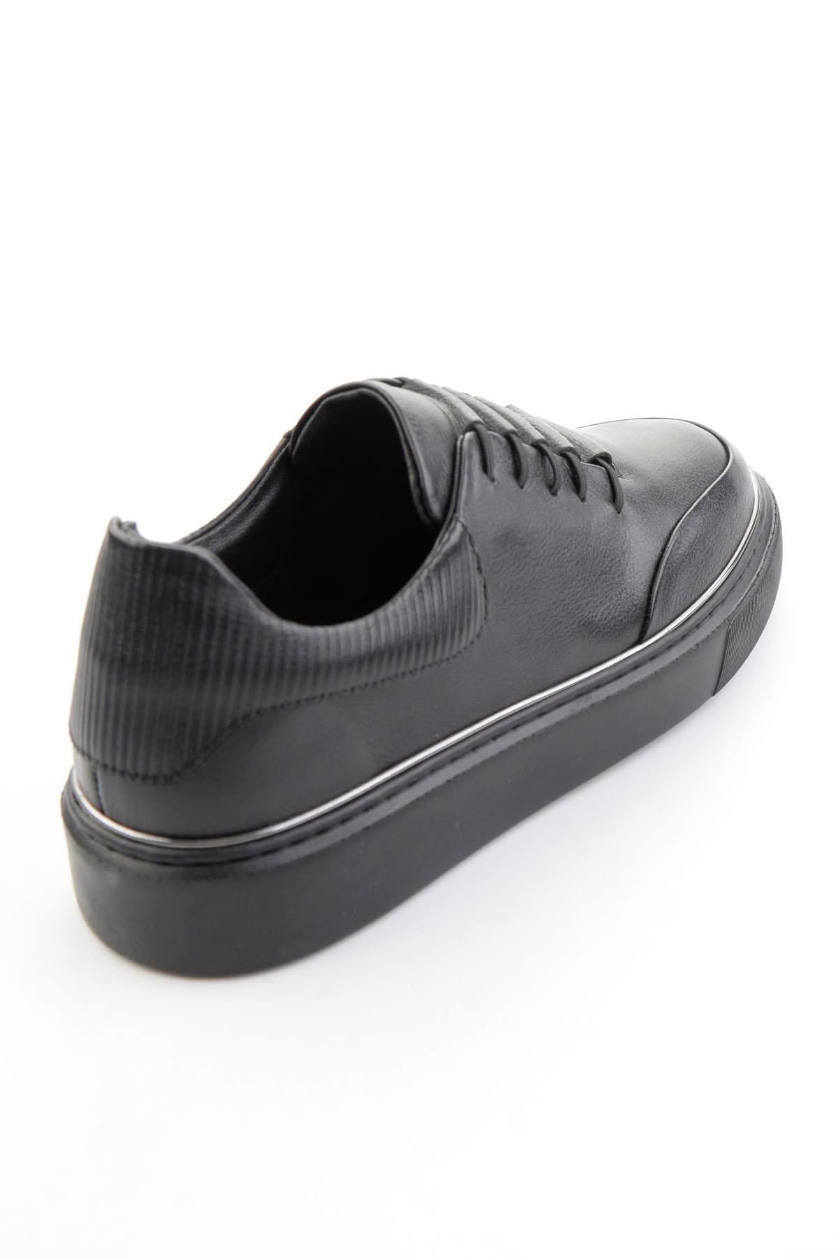 Siyah Hakiki Deri Erkek Sneaker E01585127543