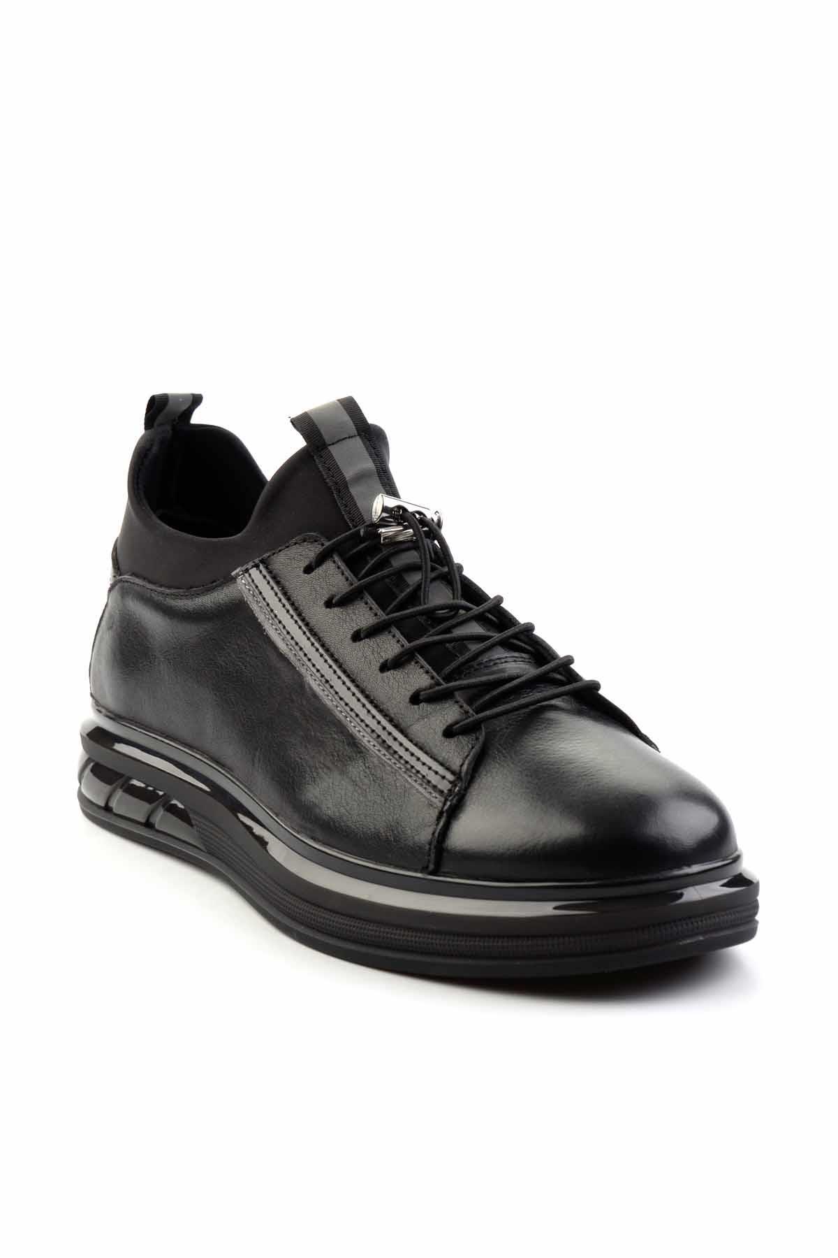 Siyah Hakiki Deri Erkek Sneaker E01585756540
