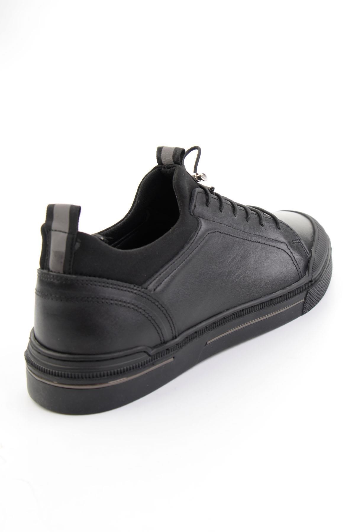 Siyah Hakiki Deri Erkek Sneaker E01585504143