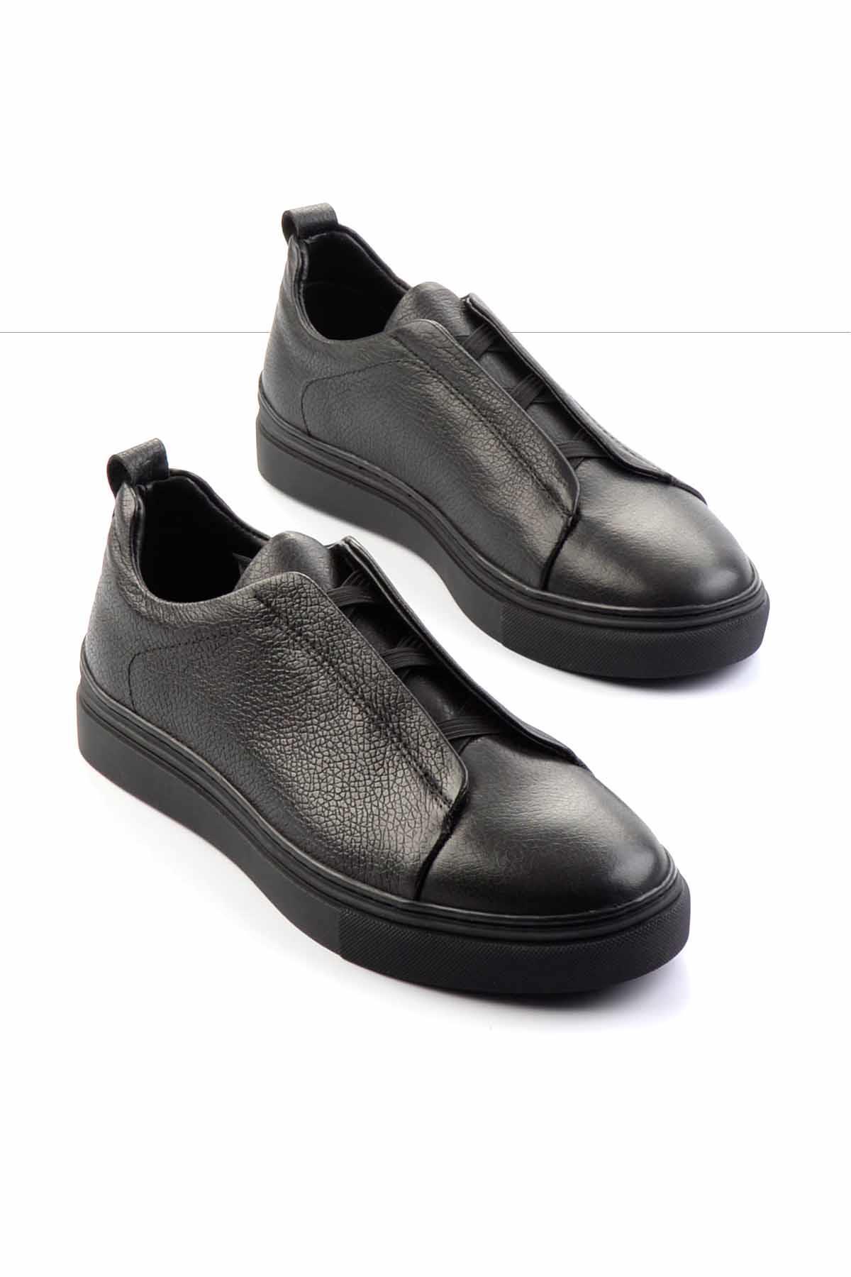 Siyah Hakiki Deri Erkek Sneaker E01585712803