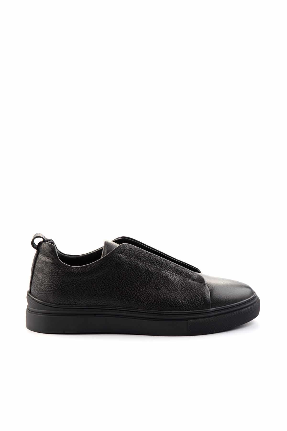 Siyah Hakiki Deri Erkek Sneaker E01585712803