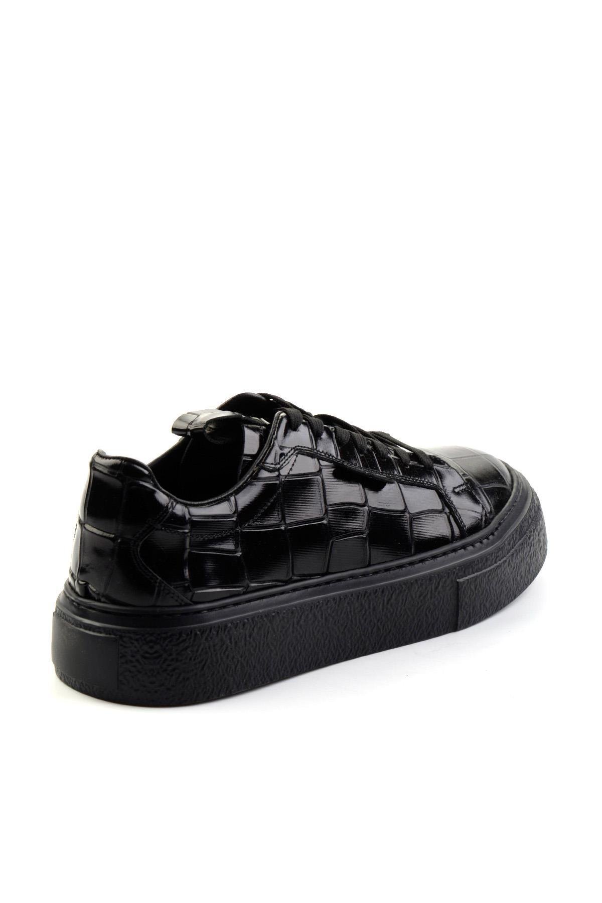 Siyah Hakiki Deri Erkek Sneaker E01589214311