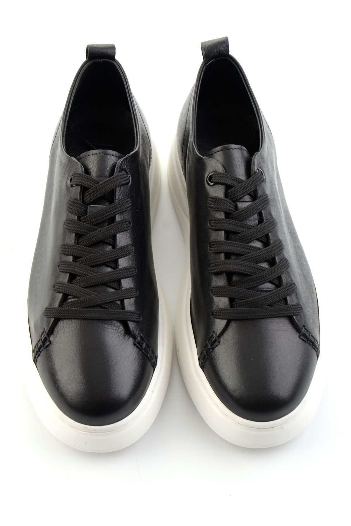 Siyah Hakiki Deri Erkek Sneaker E01593202503