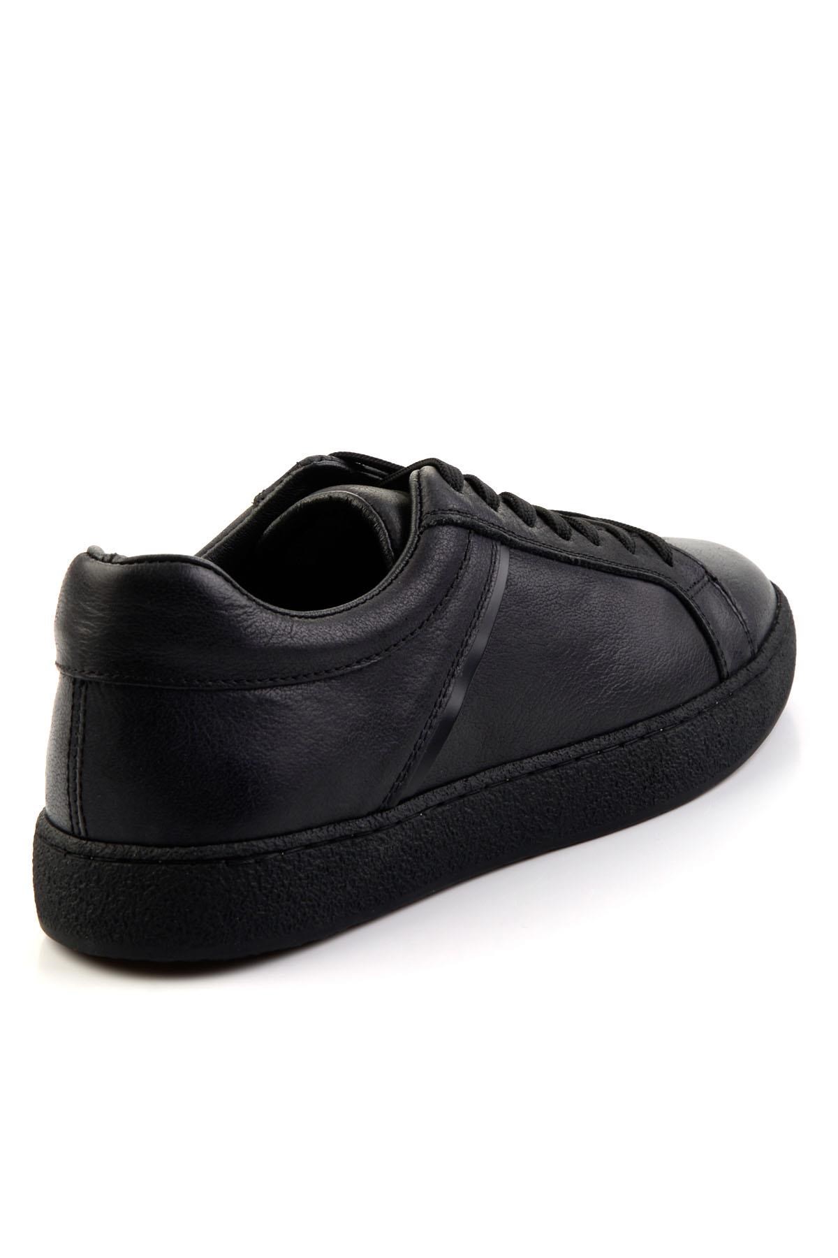 Siyah Hakiki Deri Erkek Sneaker E01593002703