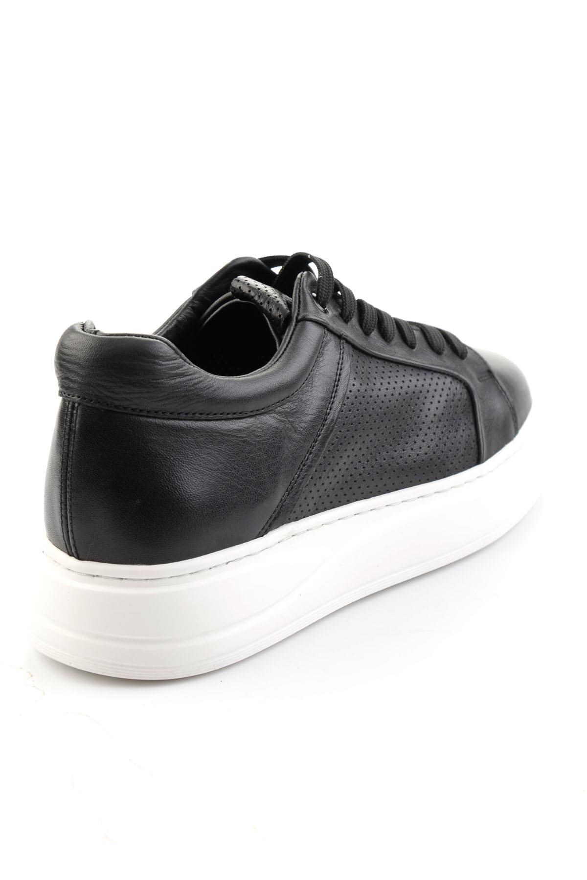 Siyah Hakiki Deri Erkek Sneaker E01593027203