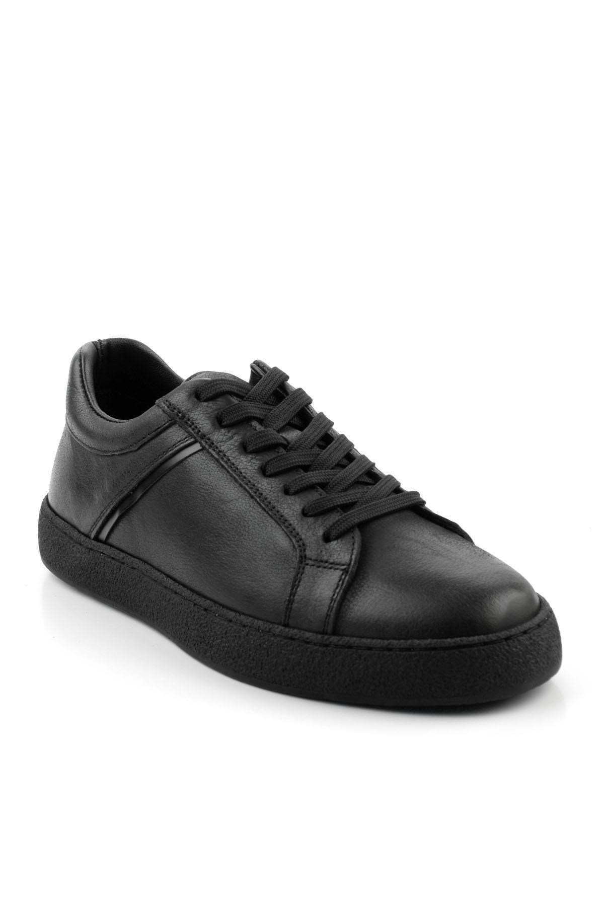 Siyah Hakiki Deri Erkek Sneaker E01593002703
