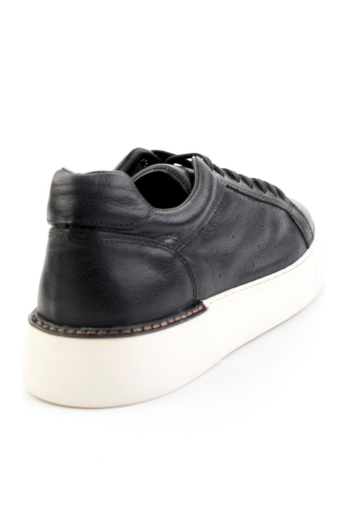 Siyah Hakiki Deri Erkek Sneaker E01593003603