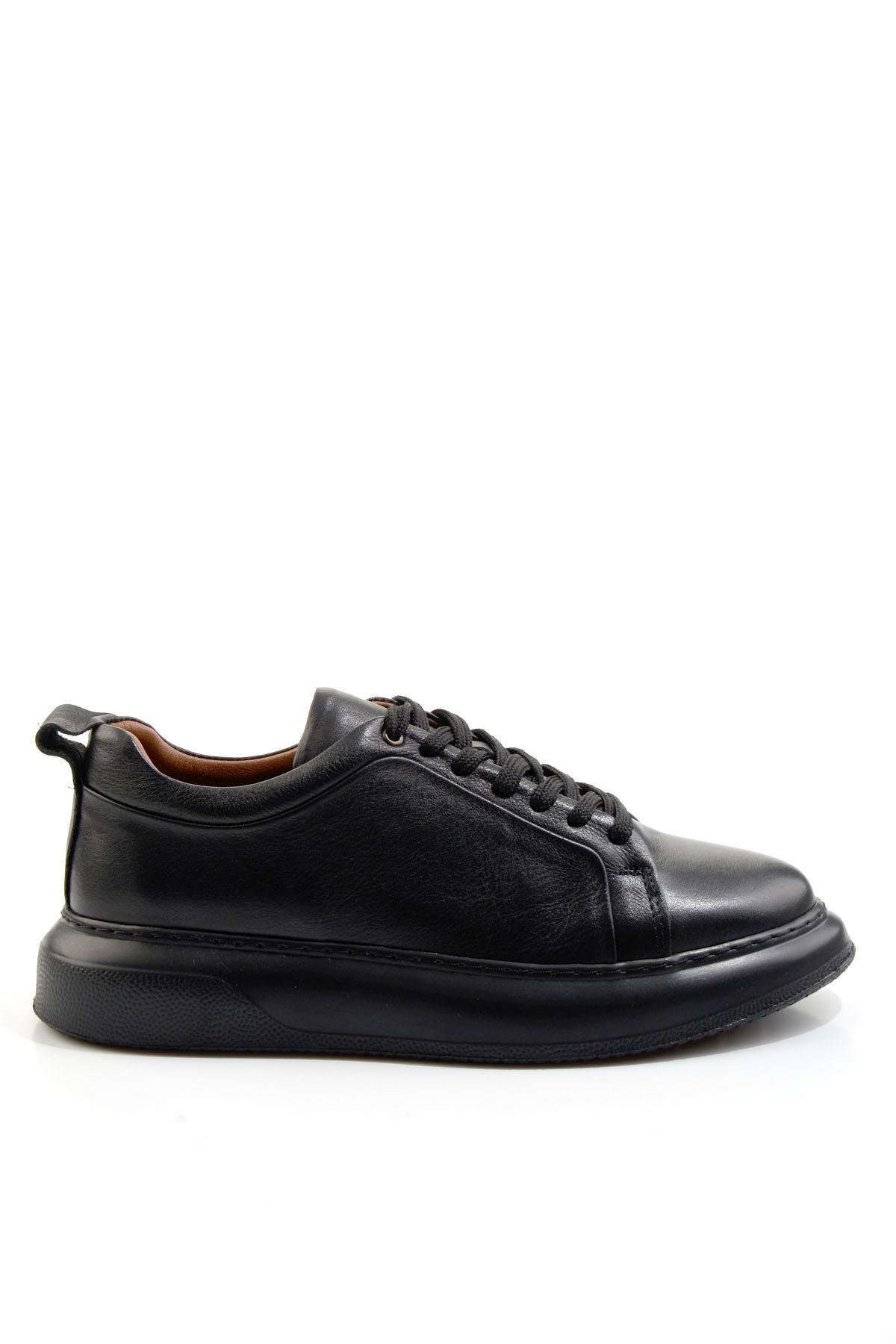 Siyah Hakiki Deri Erkek Sneaker E01594315143