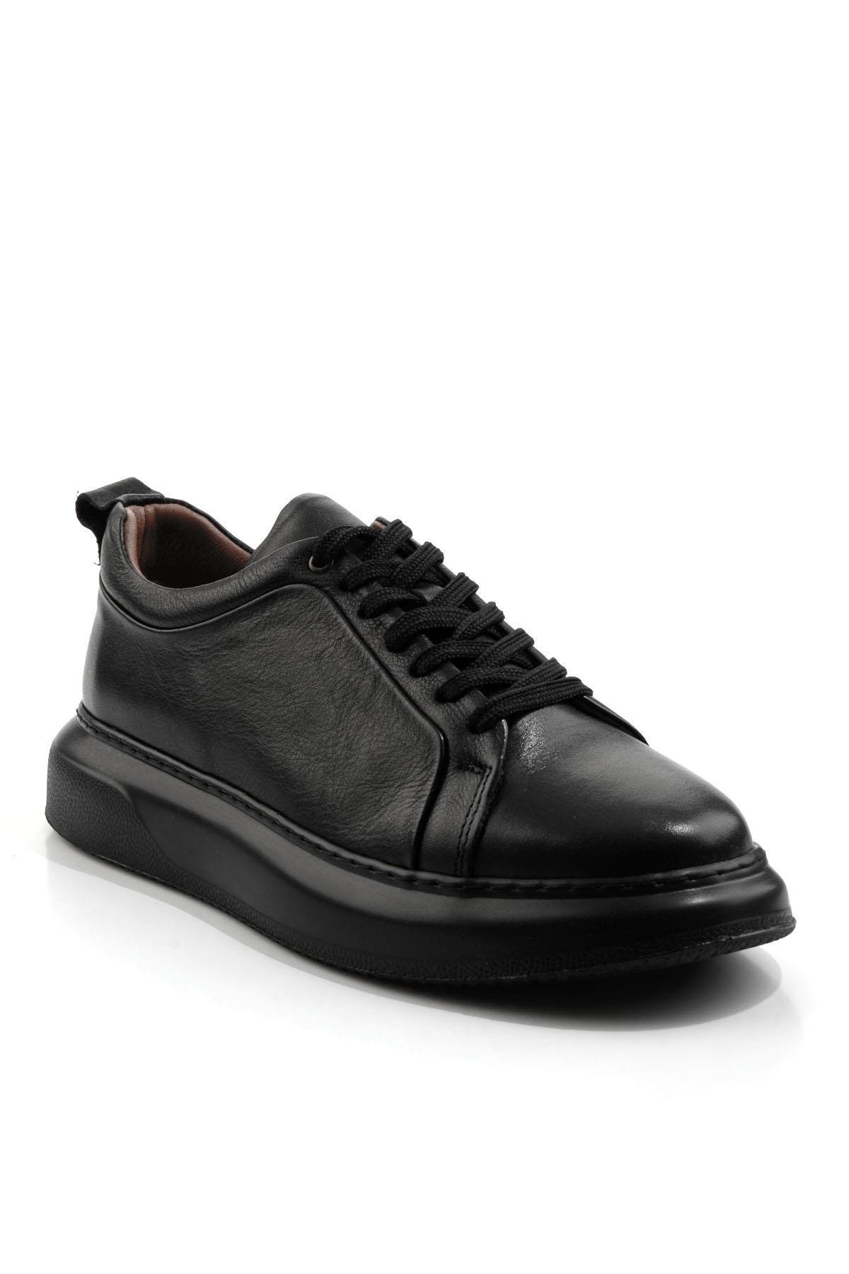 Siyah Hakiki Deri Erkek Sneaker E01594315143