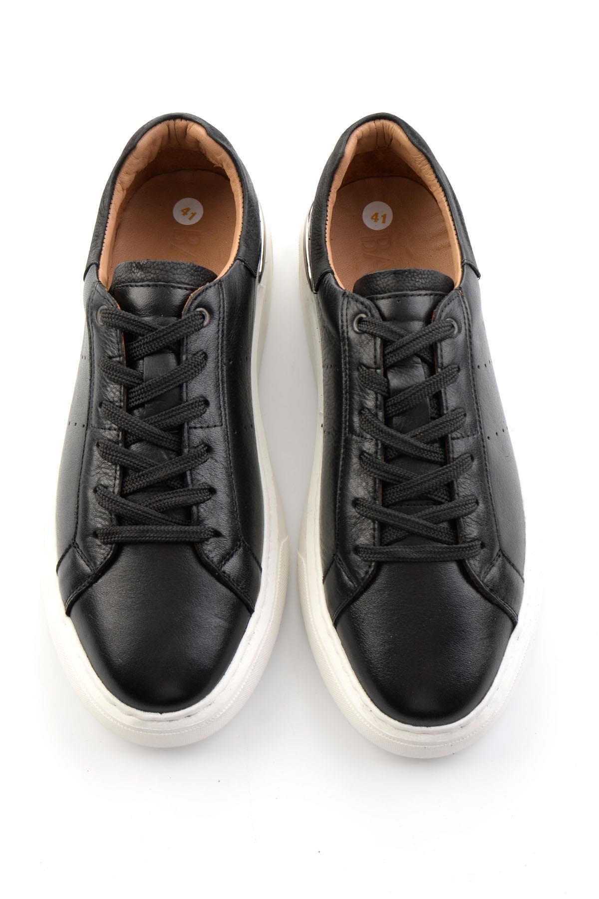 Siyah Hakiki Deri Erkek Sneaker E01595327543