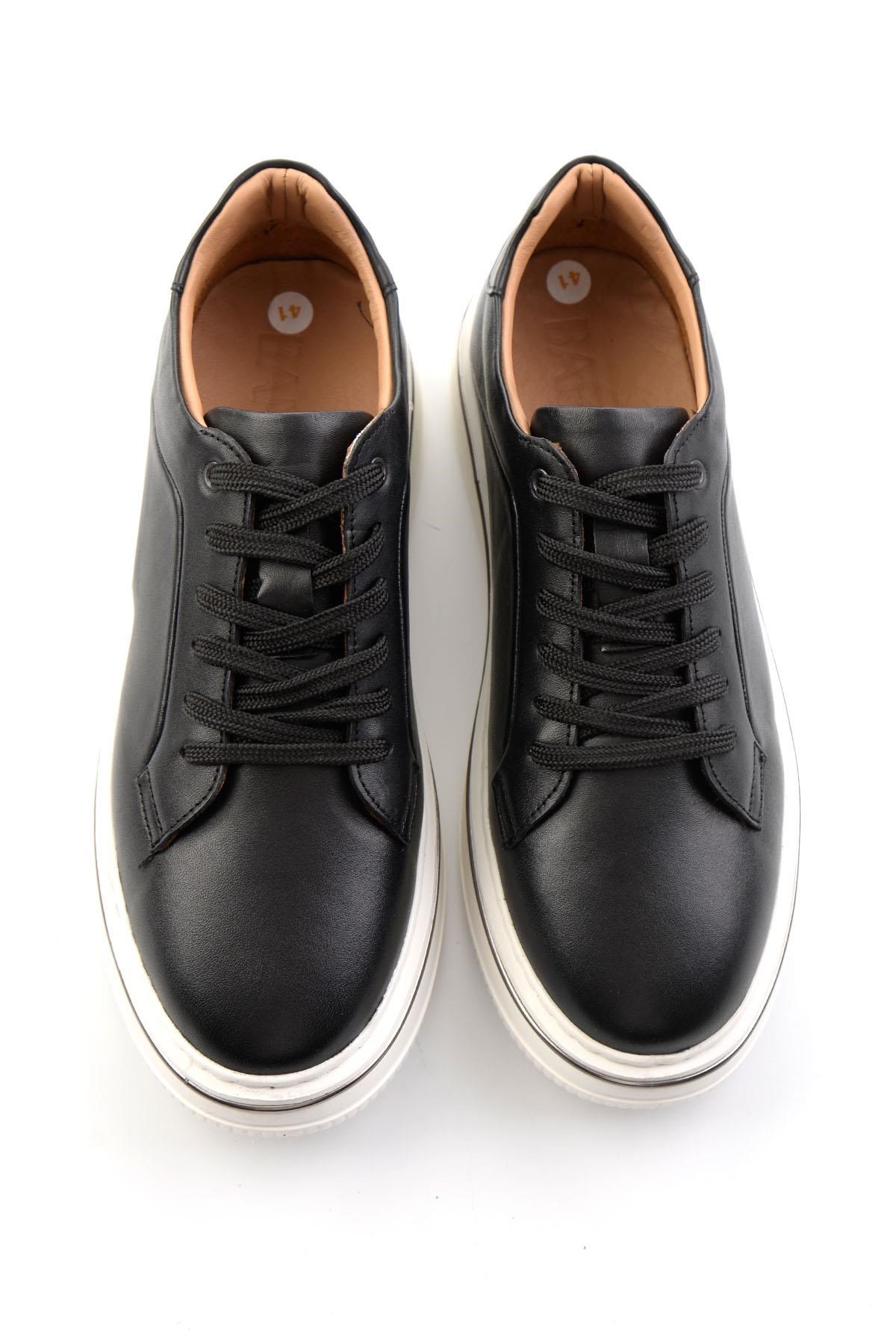 Siyah Hakiki Deri Erkek Sneaker E01595142043