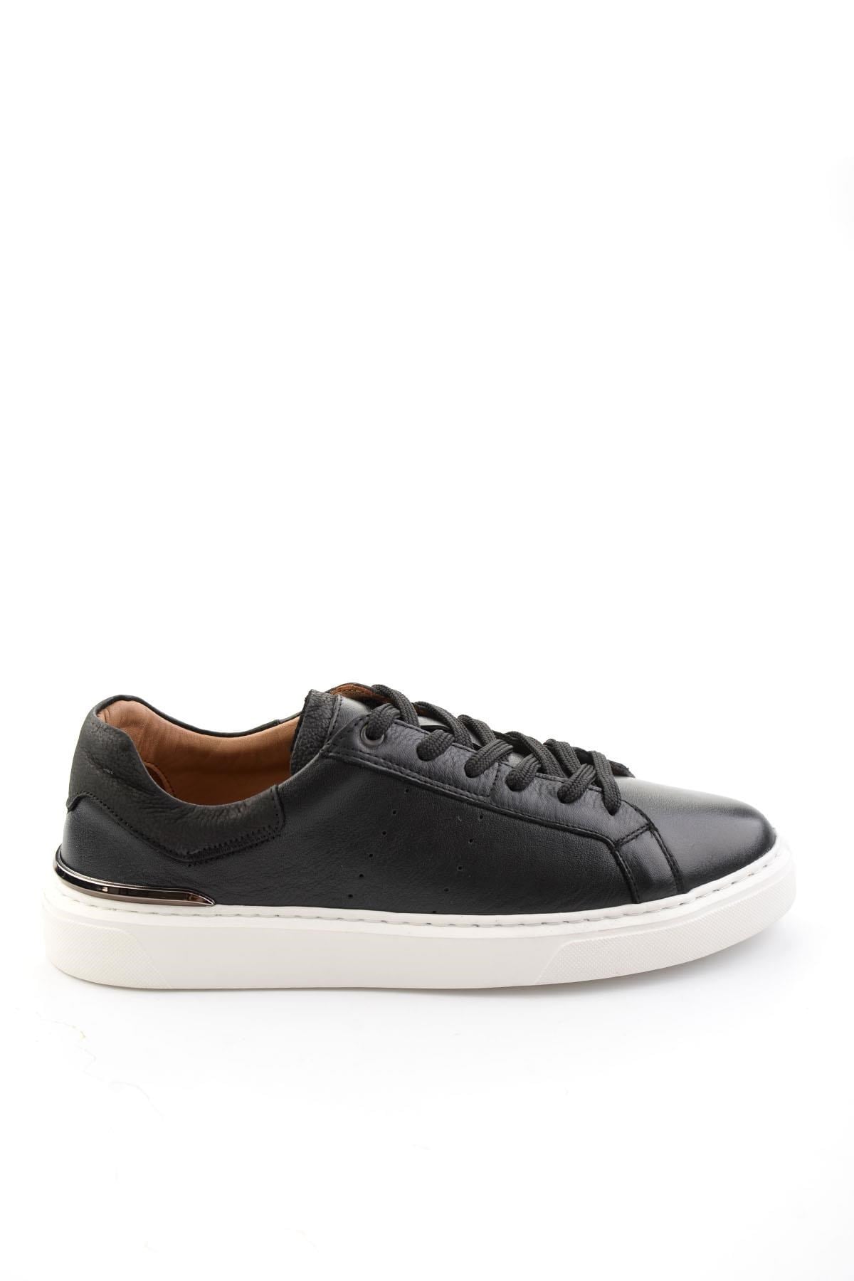 Siyah Hakiki Deri Erkek Sneaker E01595327543