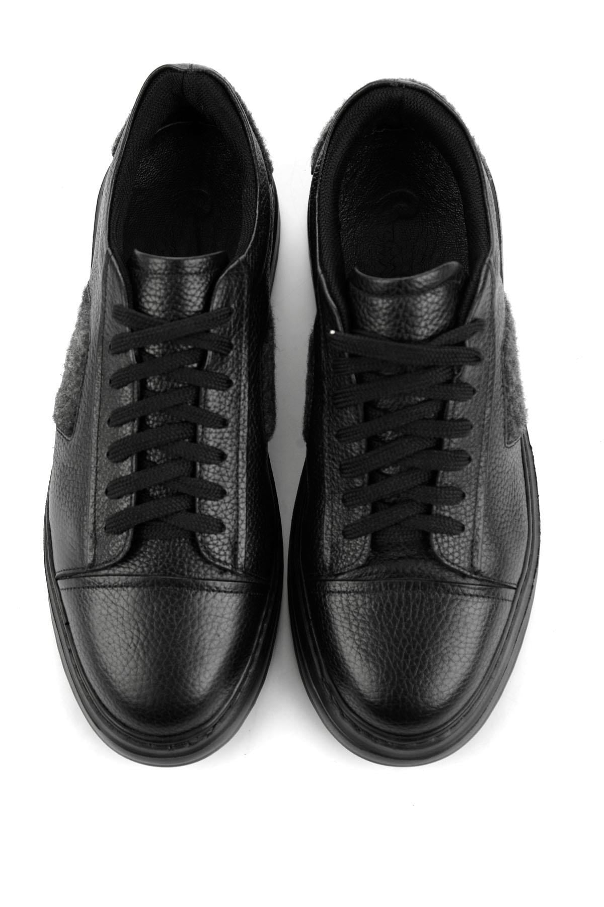 Siyah Hakiki Deri Erkek Sneaker E01600121640